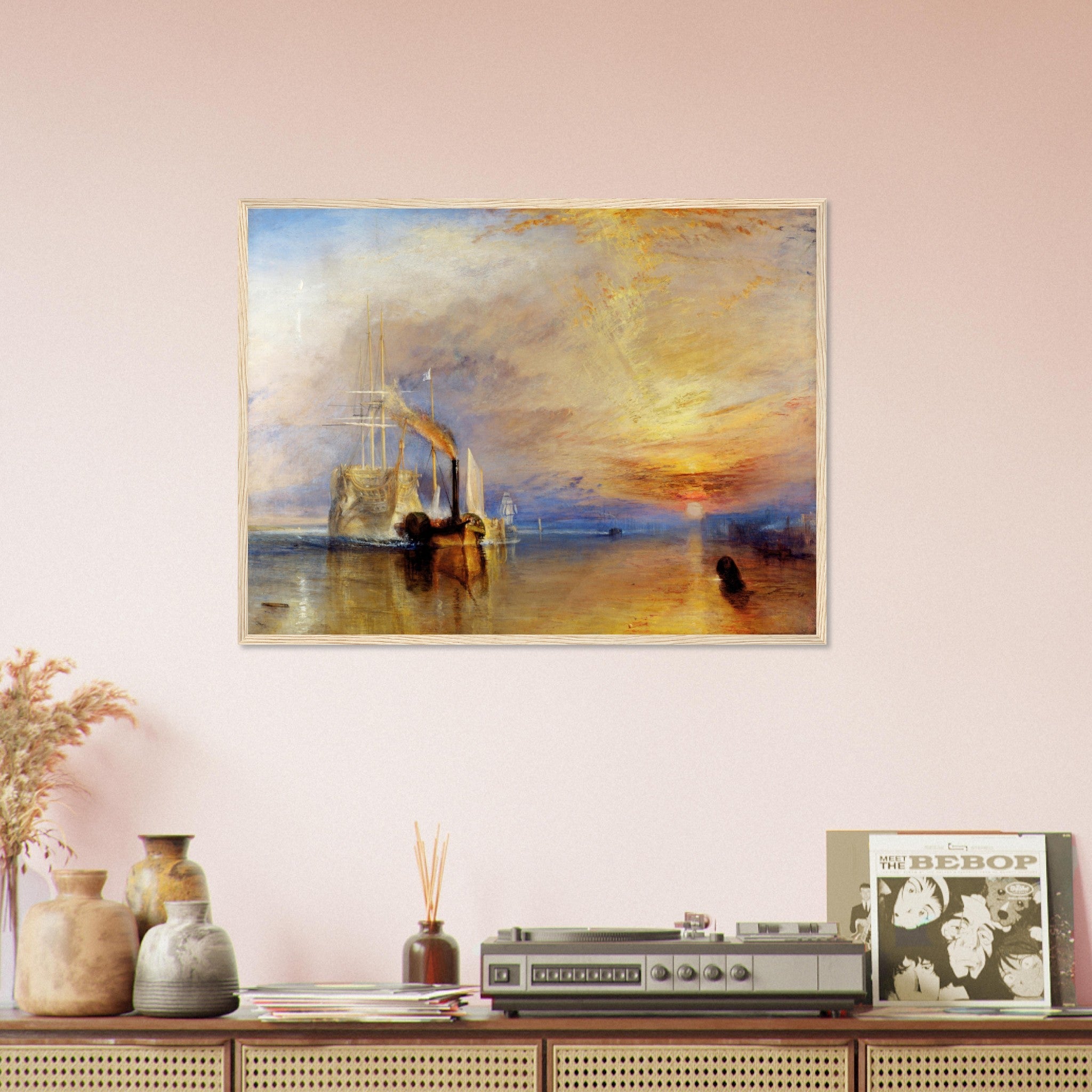 Fighting Temeraire Framed Print William Turner (JMW Turner) Fighting Temeraire Celebrated Gunship Last Journey - WallArtPrints4U