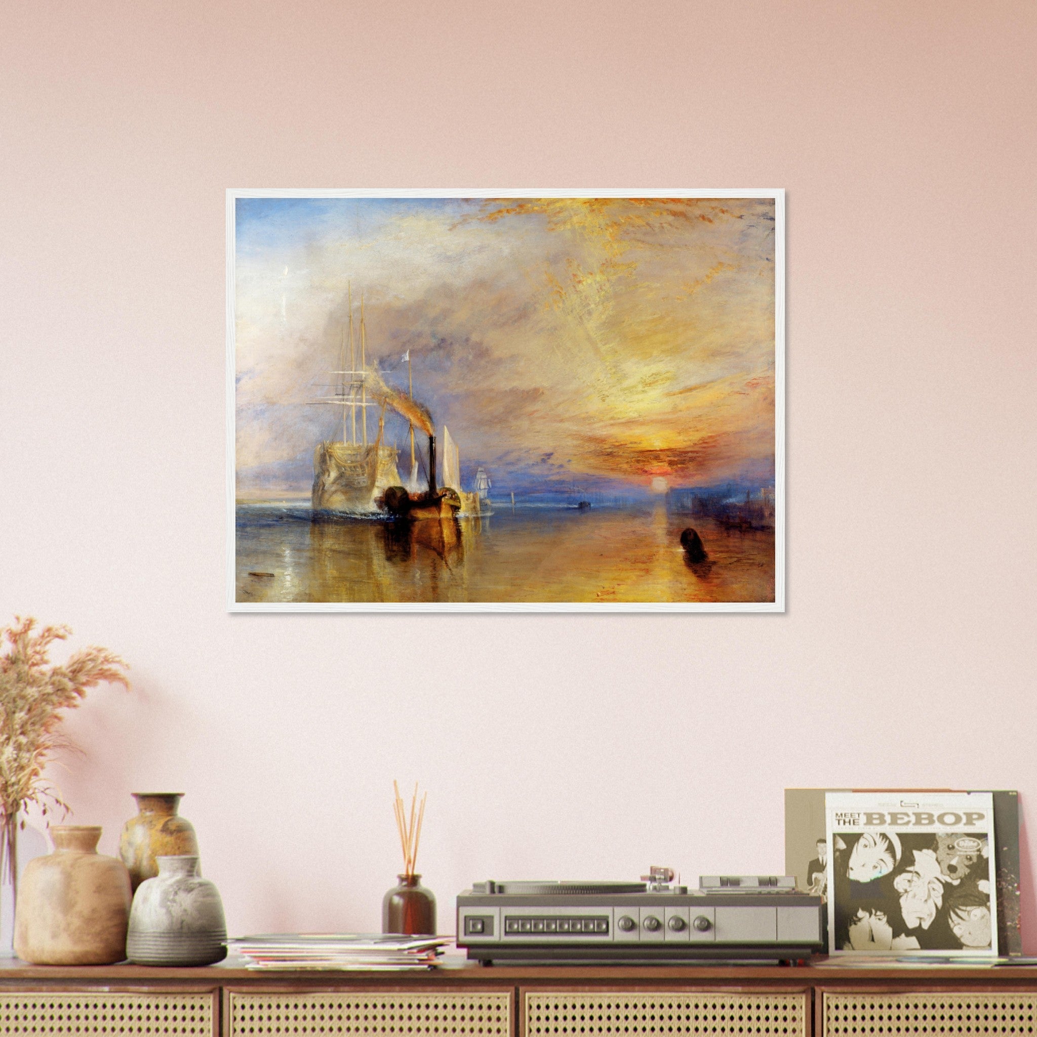 Fighting Temeraire Framed Print William Turner (JMW Turner) Fighting Temeraire Celebrated Gunship Last Journey - WallArtPrints4U