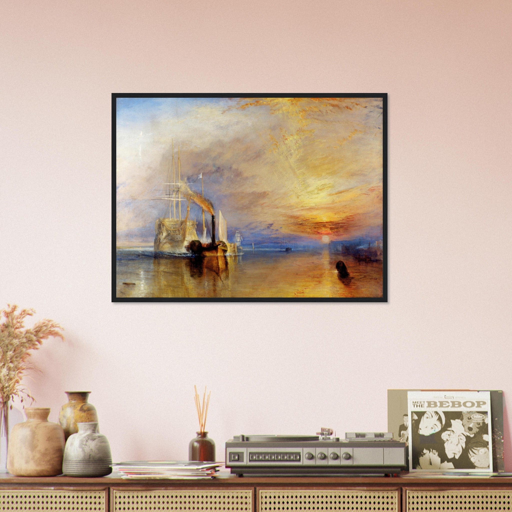 Fighting Temeraire Framed Print William Turner (JMW Turner) Fighting Temeraire Celebrated Gunship Last Journey - WallArtPrints4U