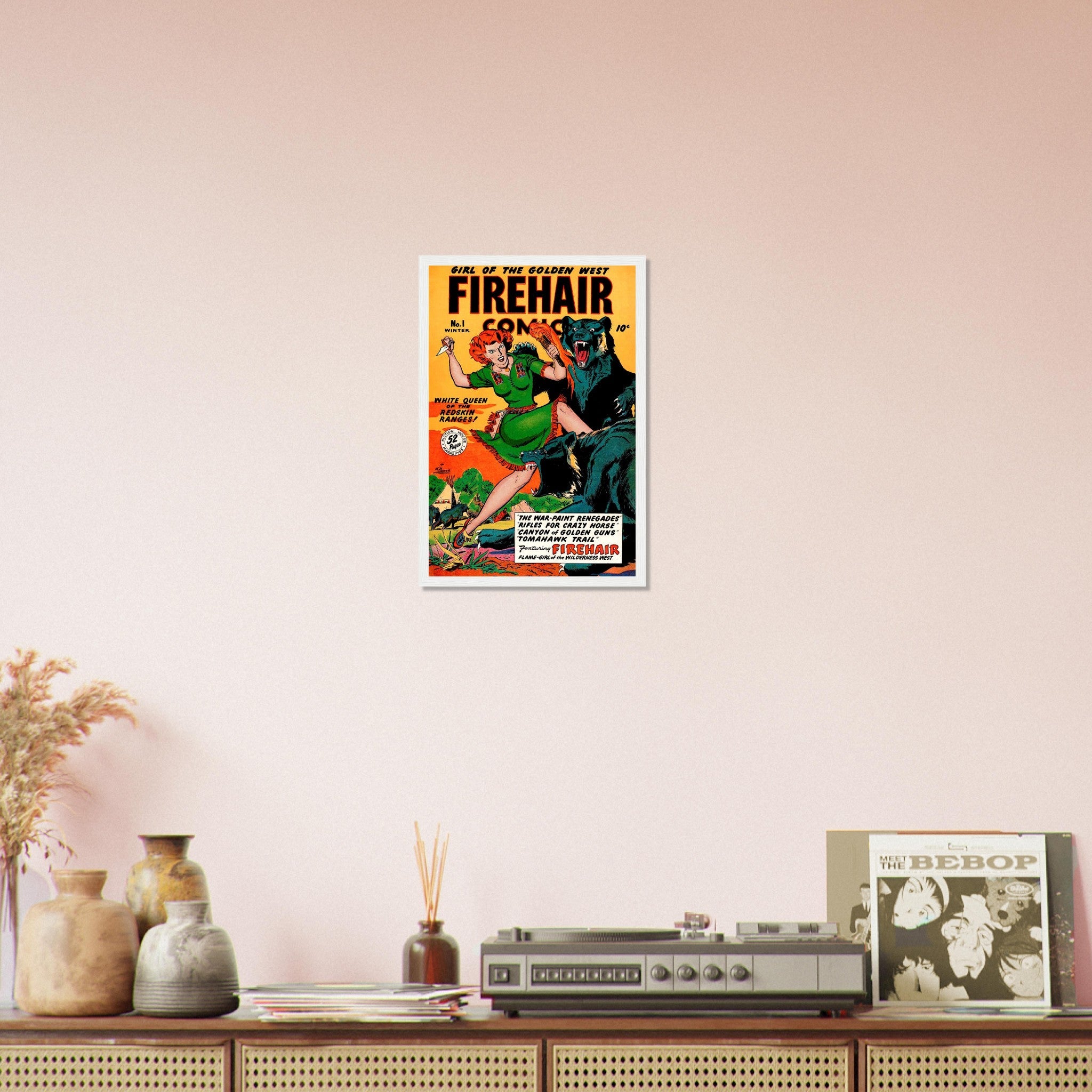 Firehair Comic Girl Framed Print No 1 - Vintage Comic Framed From 1948 - WallArtPrints4U