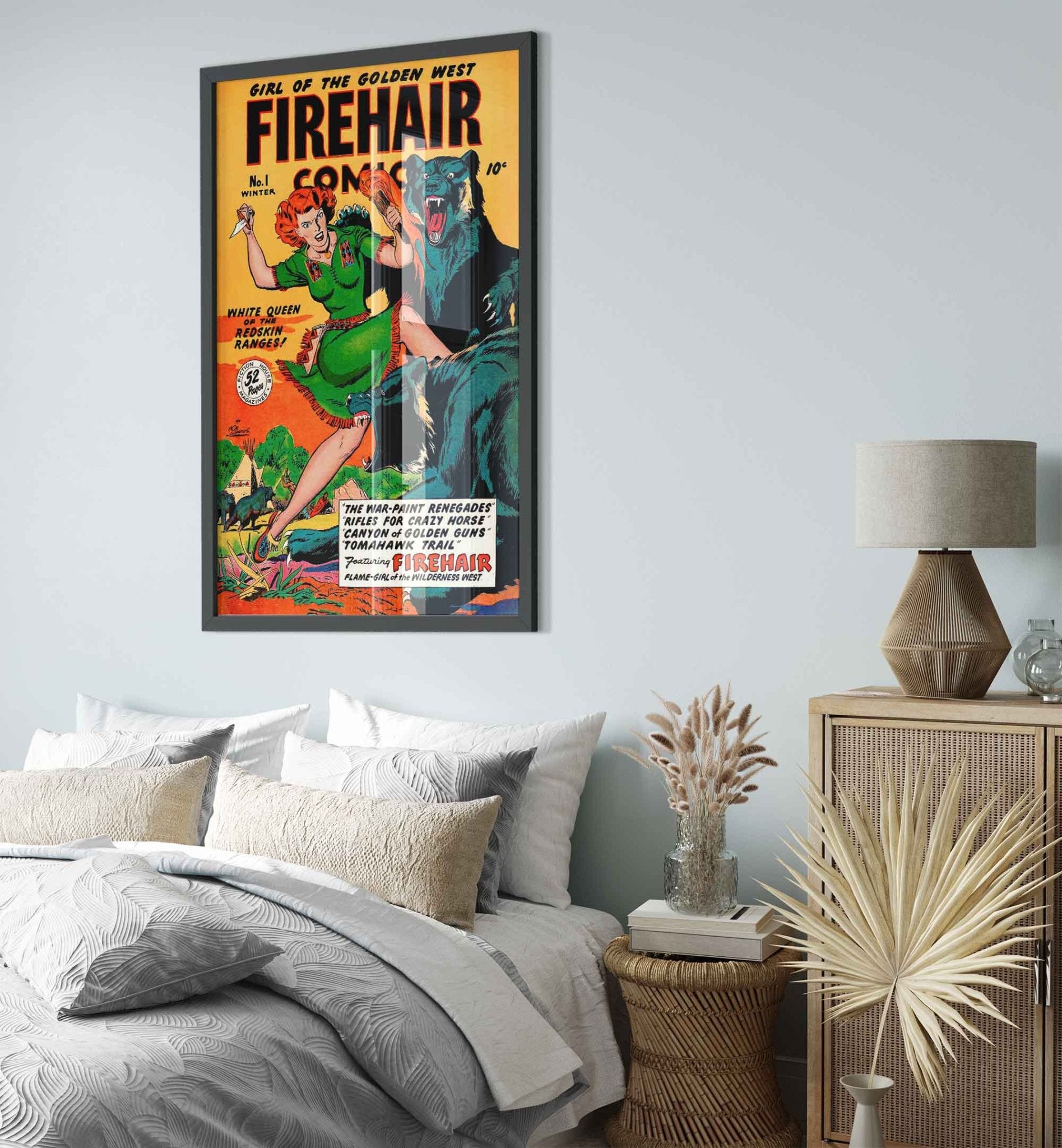 Firehair Comic Girl Framed Print No 1 - Vintage Comic Framed From 1948 - WallArtPrints4U