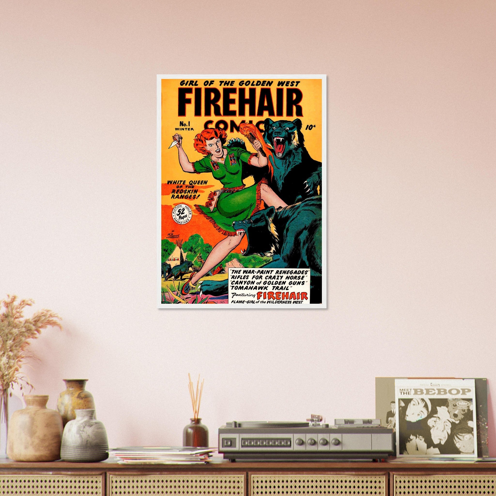Firehair Comic Girl Framed Print No 1 - Vintage Comic Framed From 1948 - WallArtPrints4U