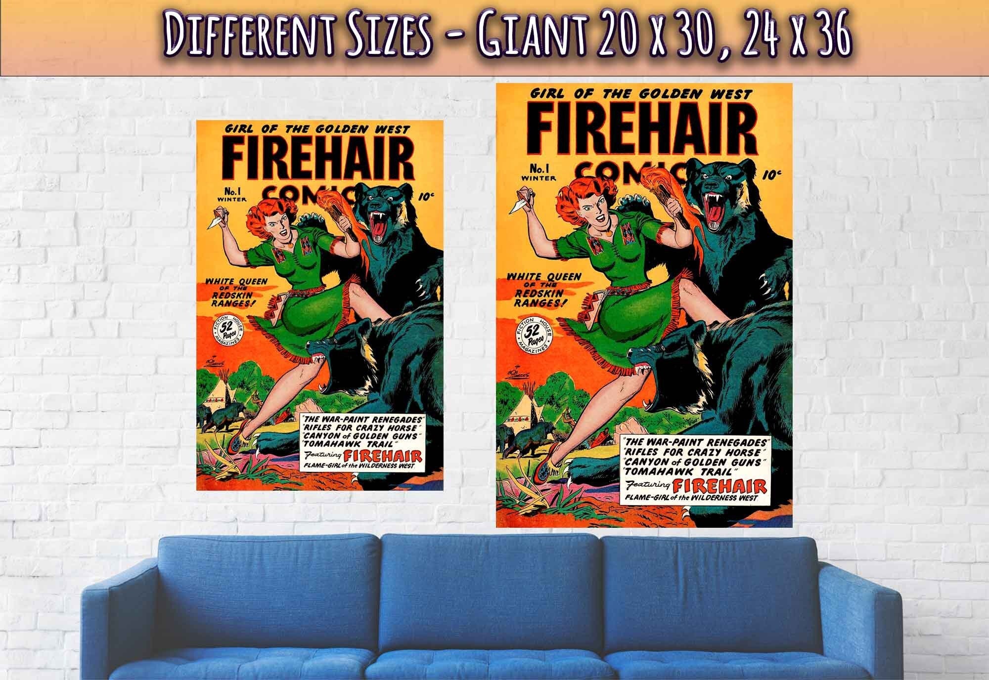 Firehair Comic Girl Poster Print No 1 - Vintage Comic Poster From 1948 - WallArtPrints4U