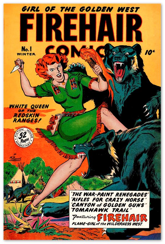 Firehair Comic Girl Poster Print No 1 - Vintage Comic Poster From 1948 - WallArtPrints4U