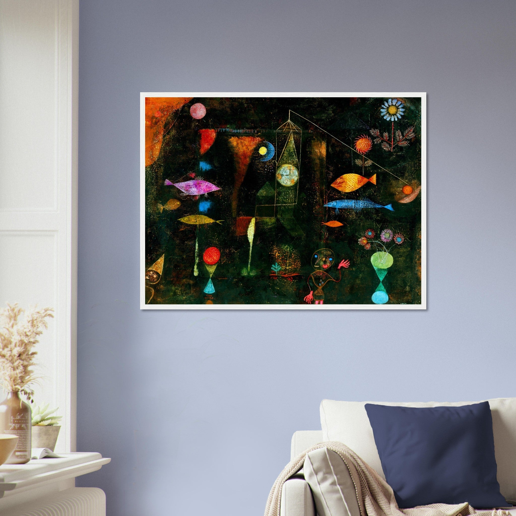 Fish Magic Framed Print, Paul Klee Frameds Abstract Fish Magic Art - WallArtPrints4U