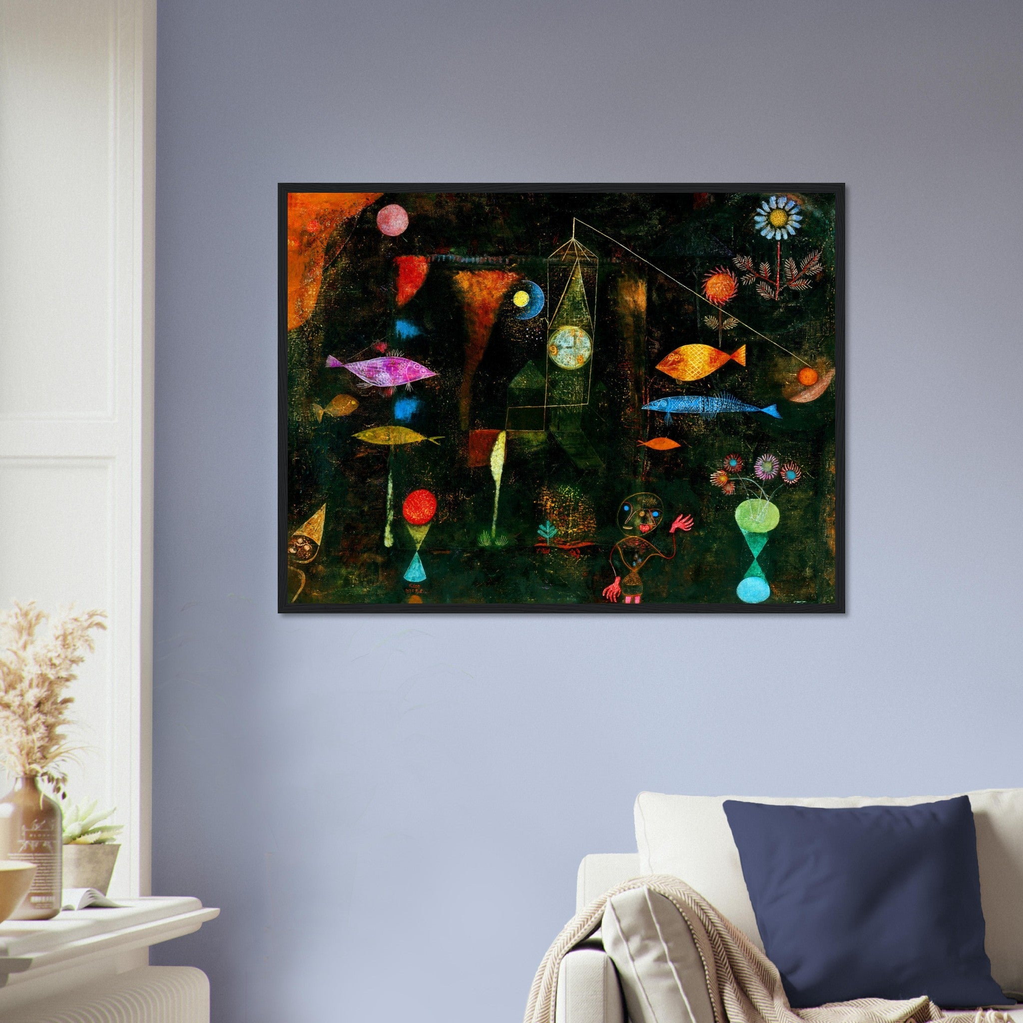 Fish Magic Framed Print, Paul Klee Frameds Abstract Fish Magic Art - WallArtPrints4U