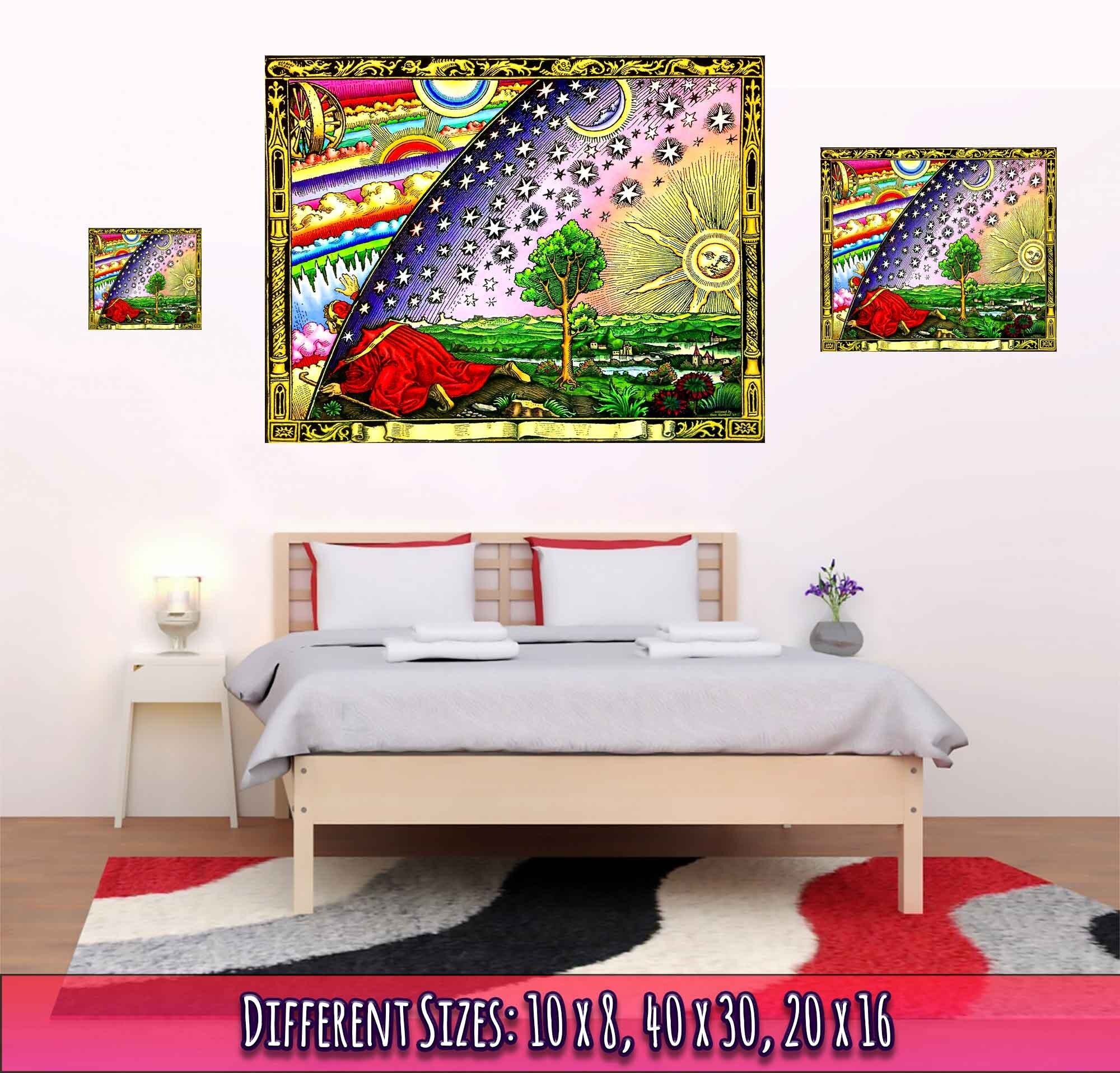 Flammarion Poster Flat Earth Poster - Traveller Puts Head Through The Firmament On The Edge Of The World - WallArtPrints4U