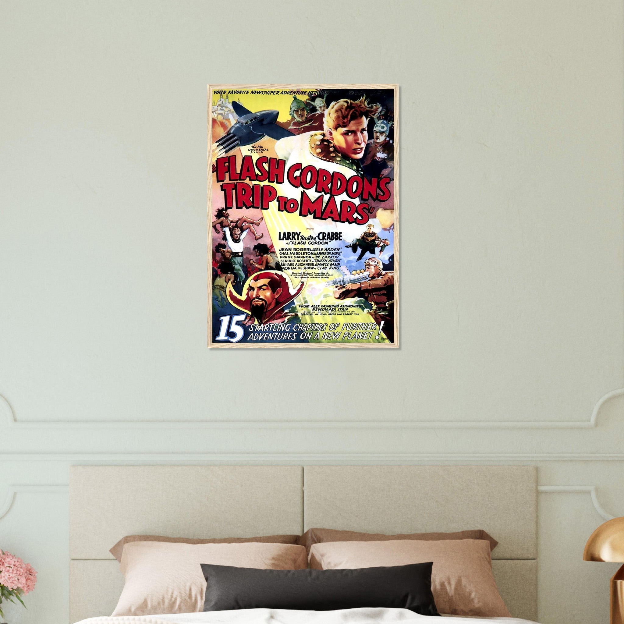 Flash Gordon Framed Print , Vintage Movie 1938 Framed Film Art Print - Larry Buster Crabbe, Jean Rogers - WallArtPrints4U