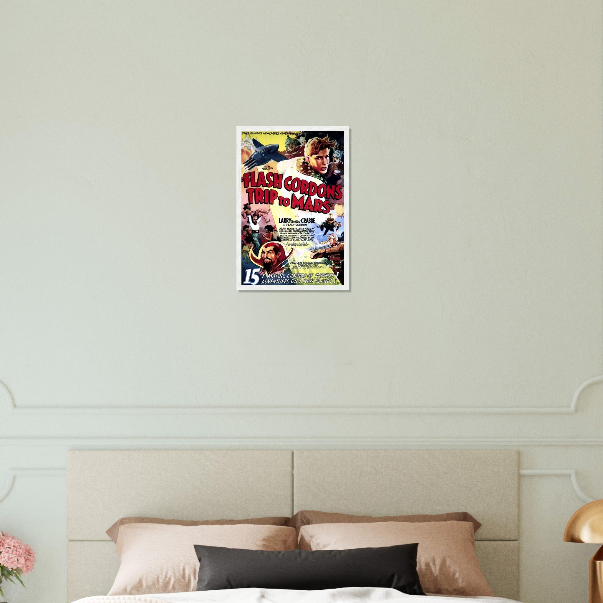 Flash Gordon Framed Print , Vintage Movie 1938 Framed Film Art Print - Larry Buster Crabbe, Jean Rogers - WallArtPrints4U