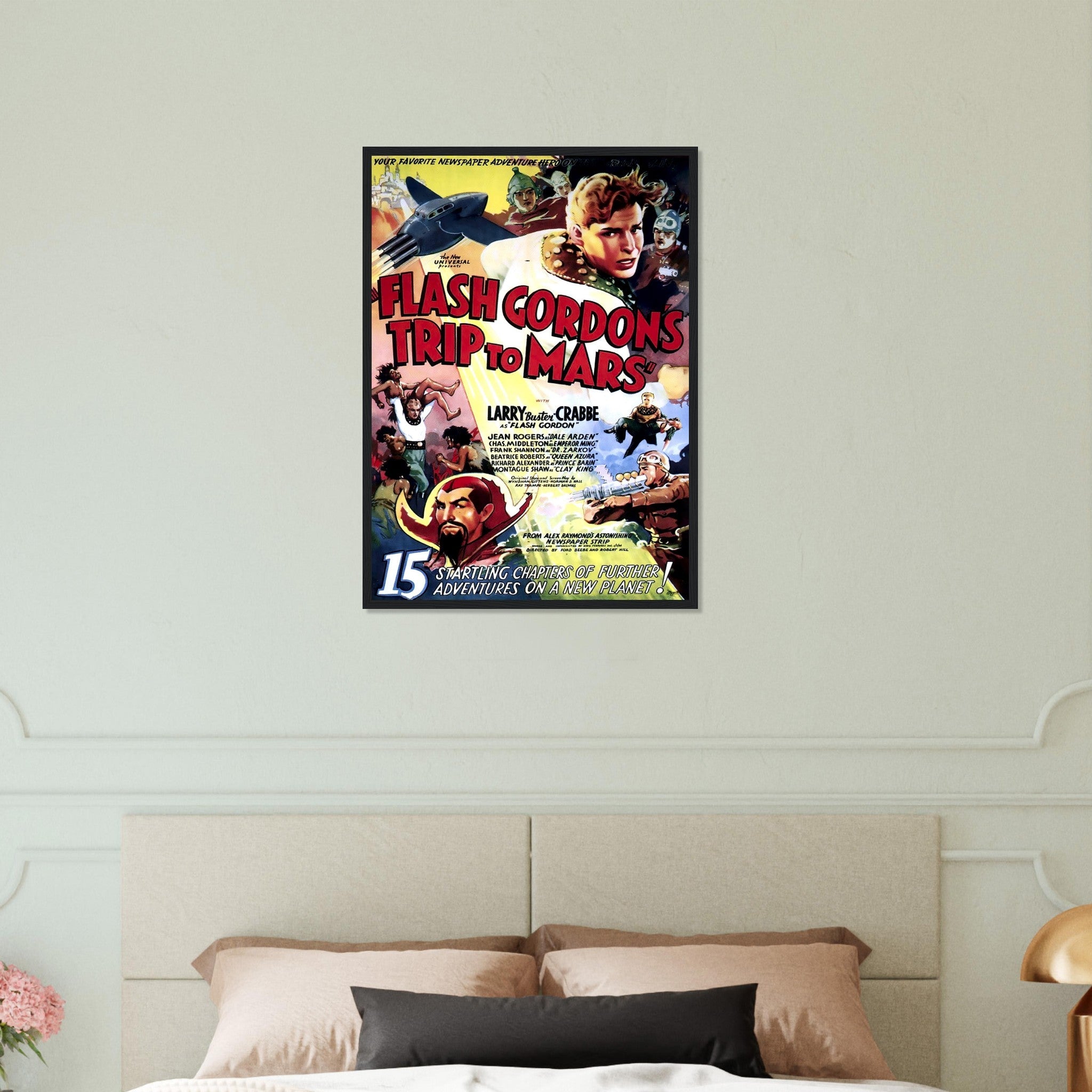 Flash Gordon Framed Print , Vintage Movie 1938 Framed Film Art Print - Larry Buster Crabbe, Jean Rogers - WallArtPrints4U
