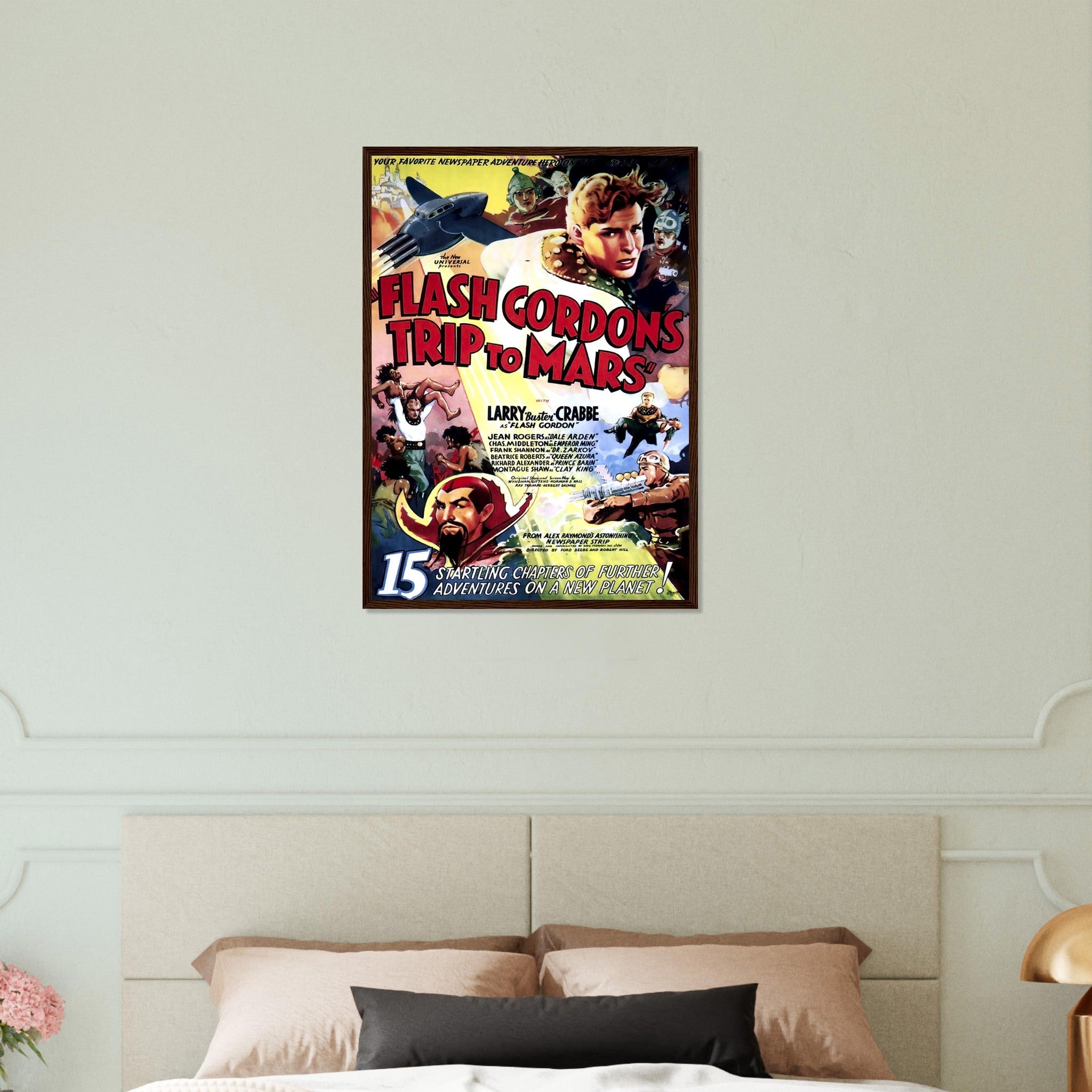 Flash Gordon Framed Print , Vintage Movie 1938 Framed Film Art Print - Larry Buster Crabbe, Jean Rogers - WallArtPrints4U