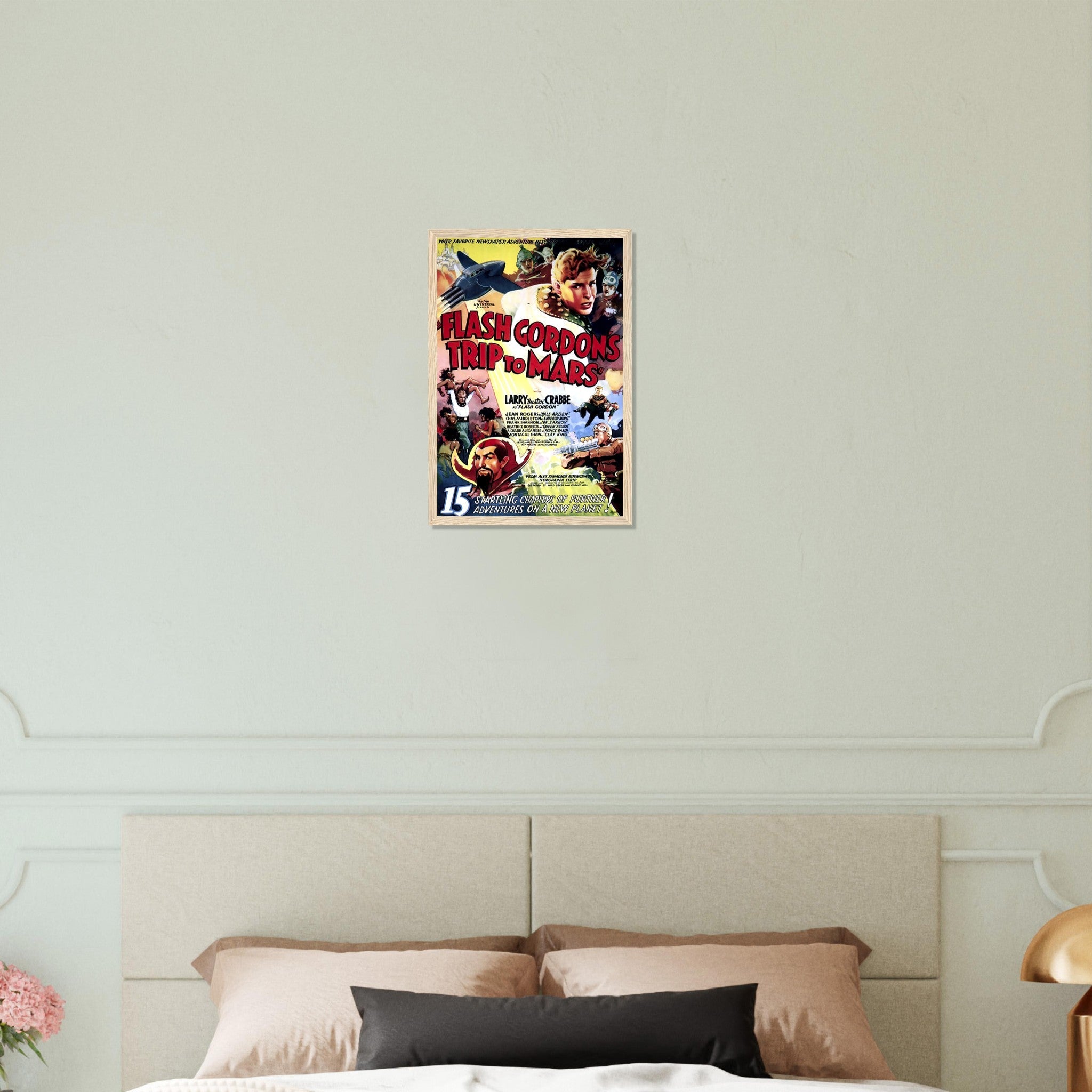 Flash Gordon Framed Print , Vintage Movie 1938 Framed Film Art Print - Larry Buster Crabbe, Jean Rogers - WallArtPrints4U