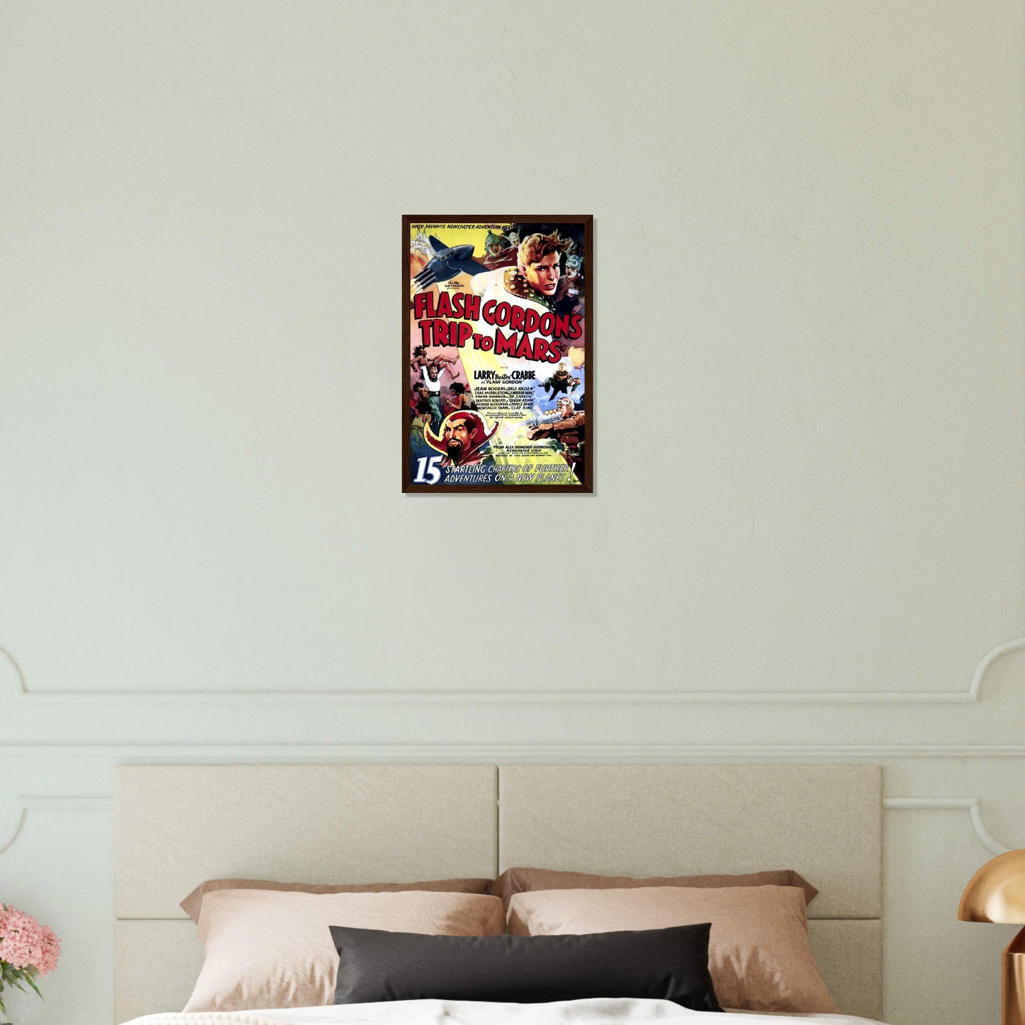 Flash Gordon Framed Print , Vintage Movie 1938 Framed Film Art Print - Larry Buster Crabbe, Jean Rogers - WallArtPrints4U