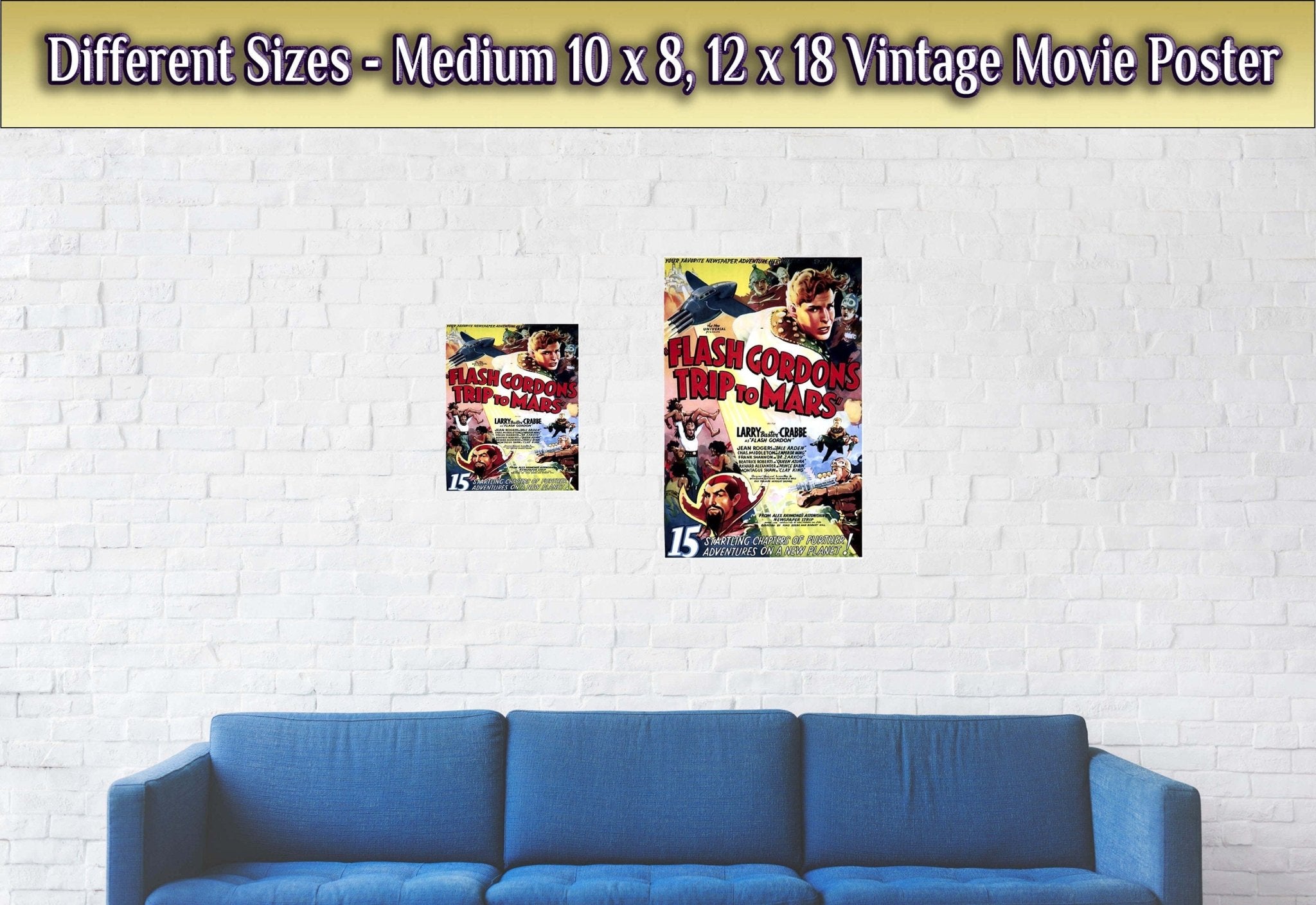 Flash Gordon Poster, Vintage Movie Poster 1938 Poster Film Art - Larry Buster Crabbe, Jean Rogers - WallArtPrints4U