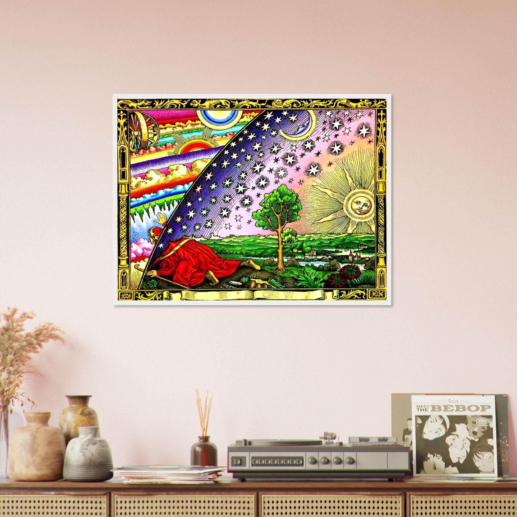 Flat Earth Framed, The Flammarion, Traveller Puts head Through The Firmament On The Edge Of The World - WallArtPrints4U