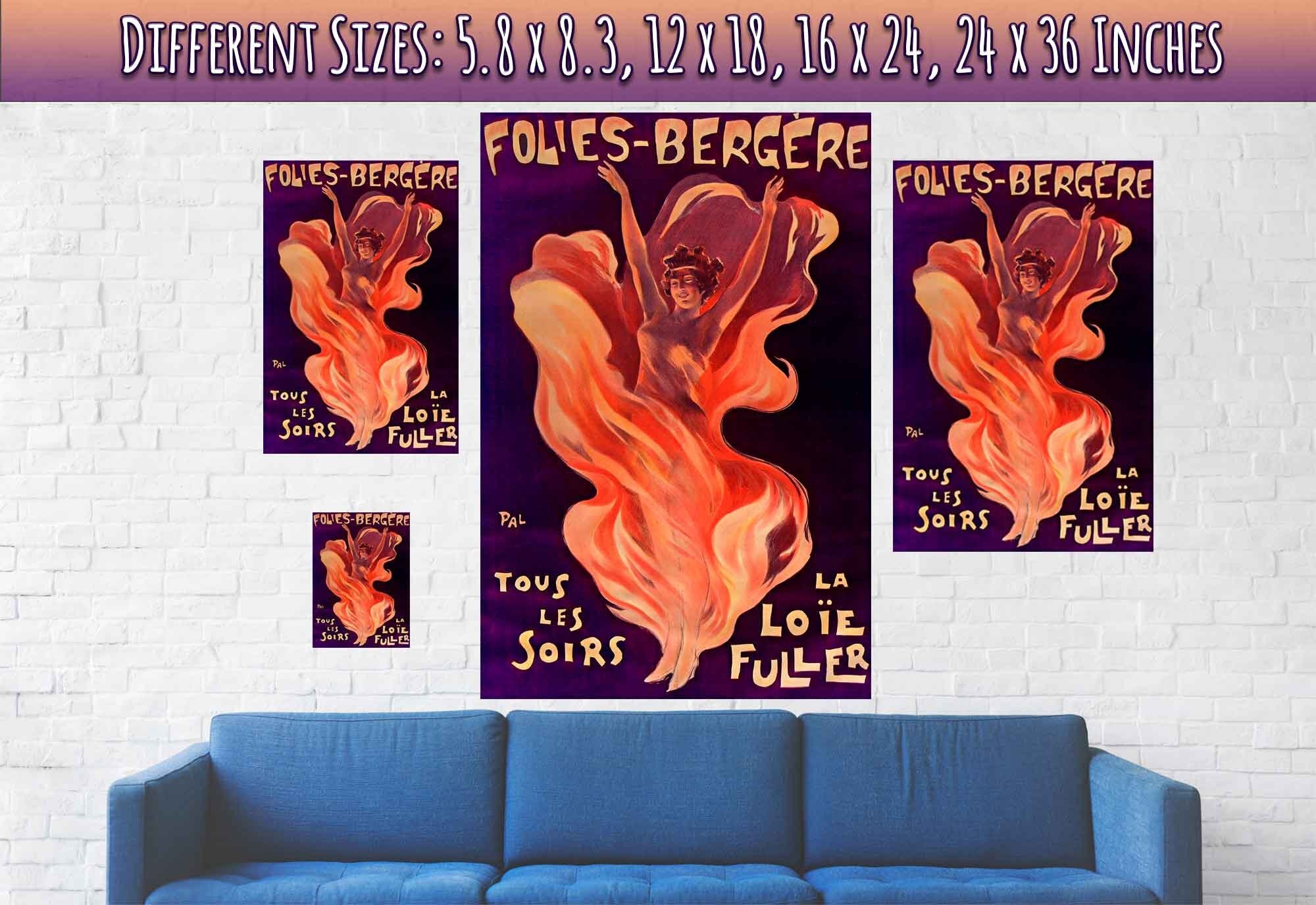 Folie Bergere Poster - La Loie Fuller 1900s - French Poster Folie Bergere Print American Dancer Loie Fuller - WallArtPrints4U