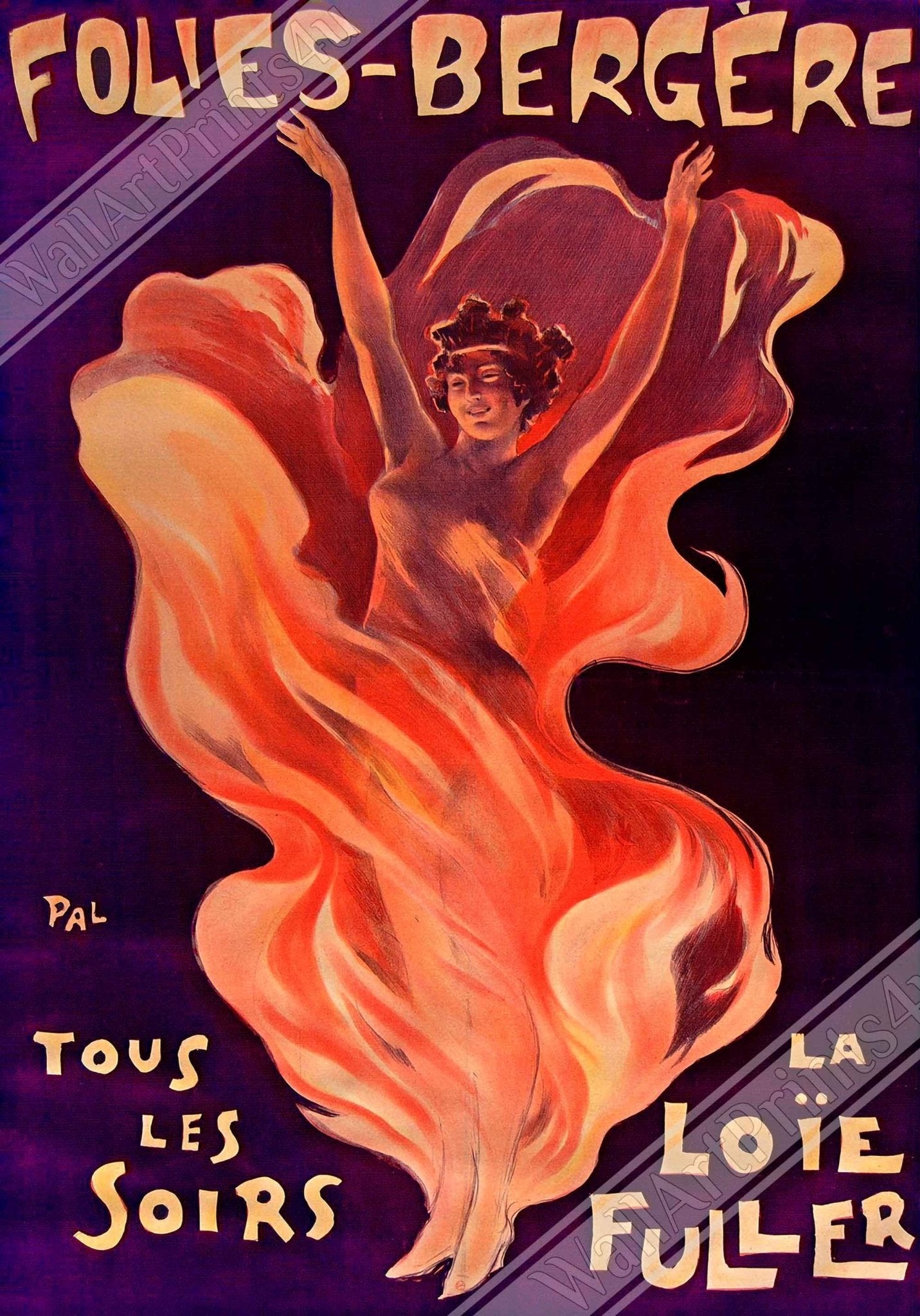 Folie Bergere Poster - La Loie Fuller 1900s - French Poster Folie Bergere Print American Dancer Loie Fuller - WallArtPrints4U
