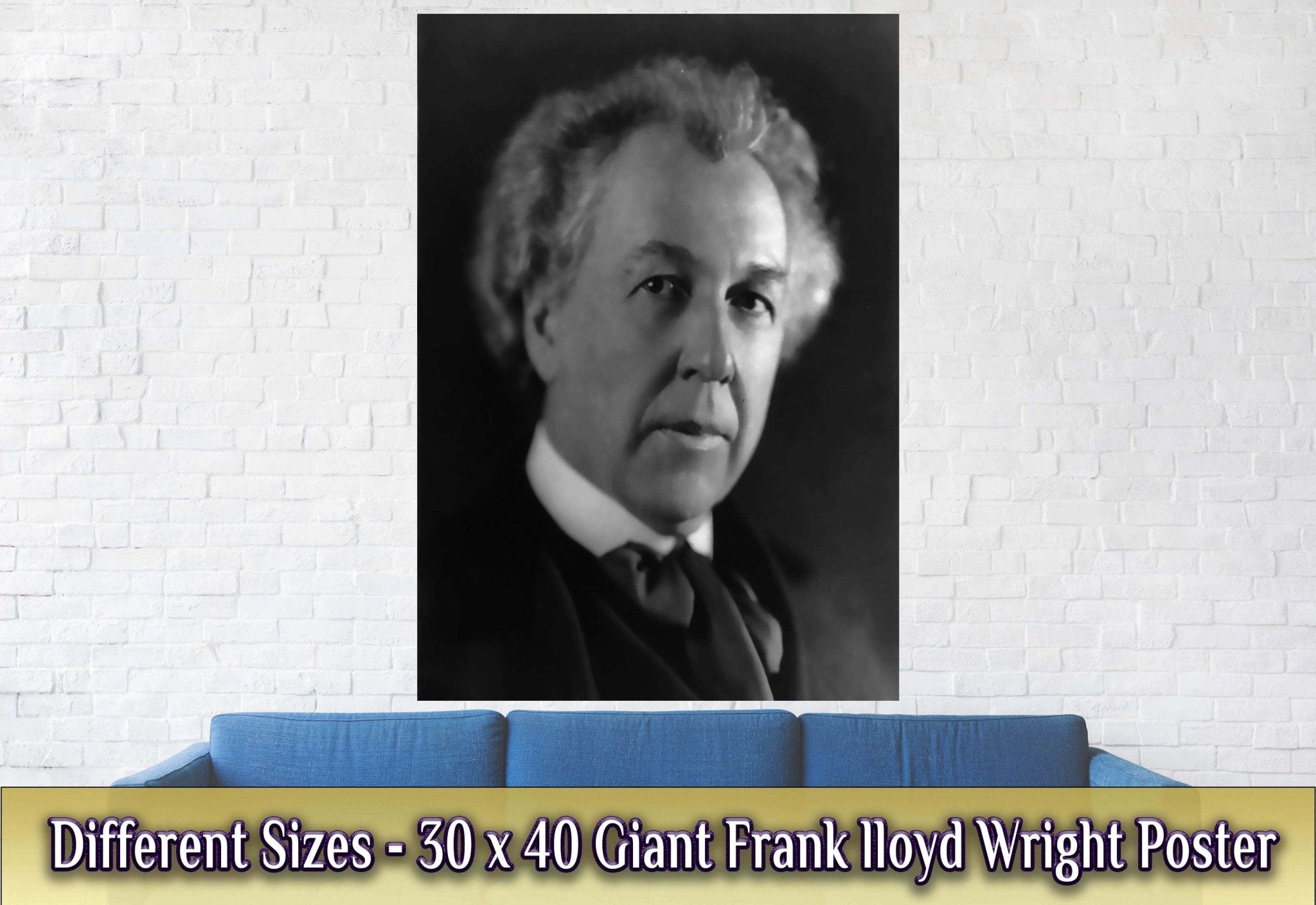 Frank Lloyd Wright Poster, American Architect, Vintage Photo - Frank Lloyd Wright Print - Prominent American Architect - WallArtPrints4U