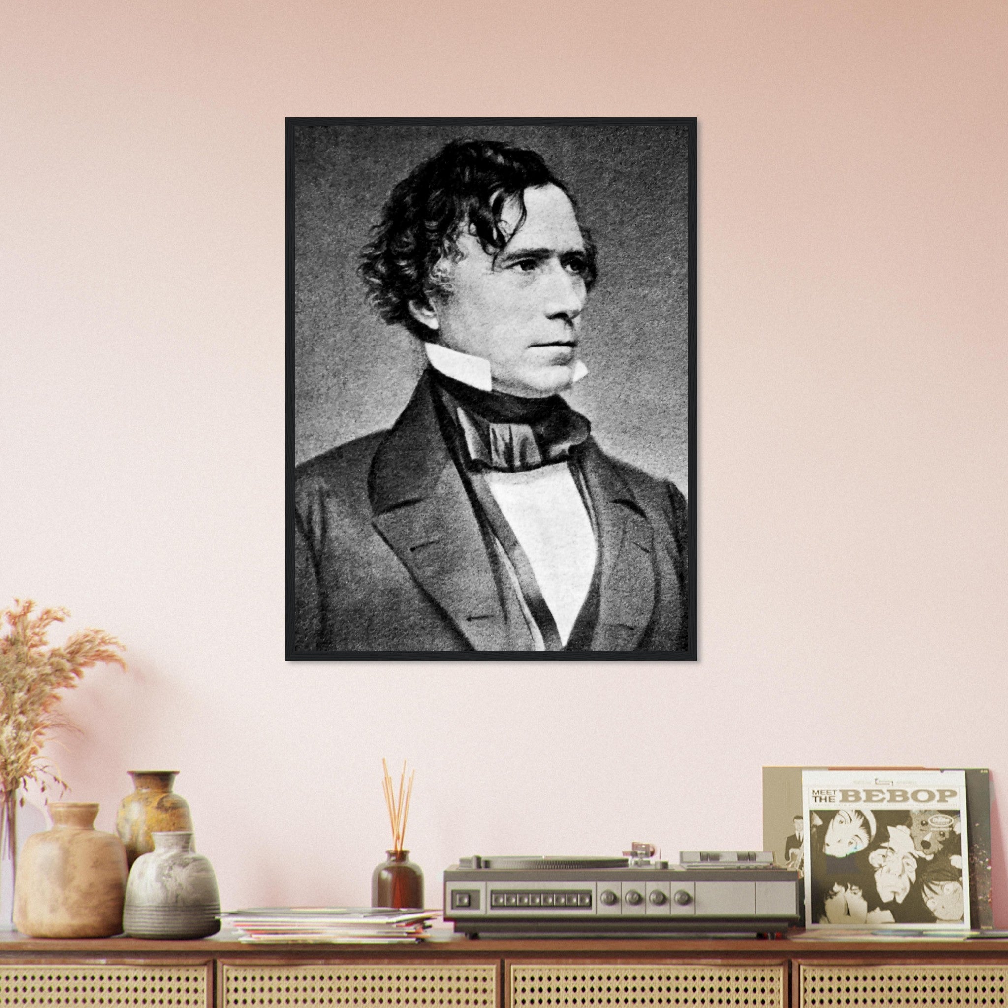 Franklin Pierce Framed, 14th President Of Usa, Vintage Photo - Franklin Pierce Framed Print - WallArtPrints4U