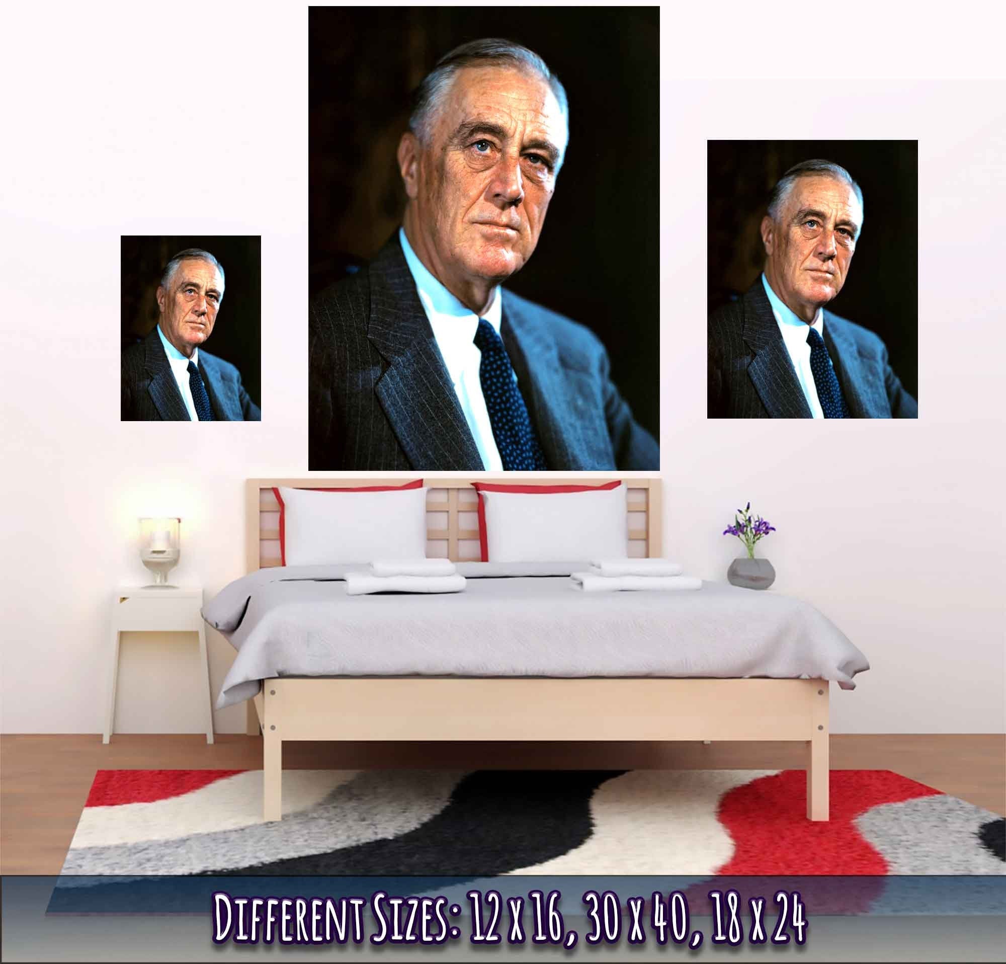 Franklin Roosevelt Poster, 32nd President Of These United States, Vintage Photo Portrait - Franklin Roosevelt Print - WallArtPrints4U