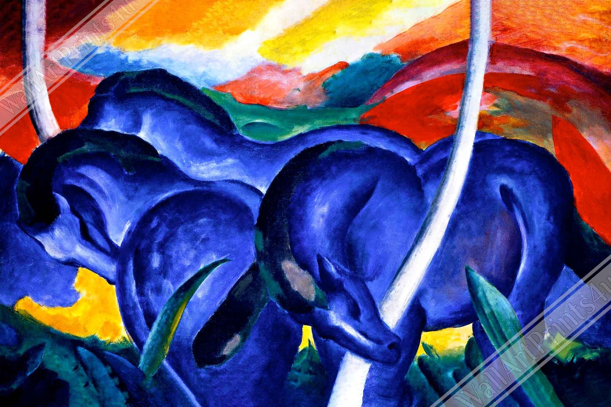 Franz Marc Blue Horse Poster Print Blue Horse Ii 1911 - WallArtPrints4U