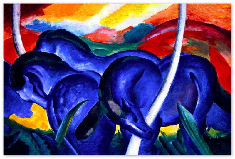 Franz Marc Blue Horse Poster Print Blue Horse Ii 1911 - WallArtPrints4U