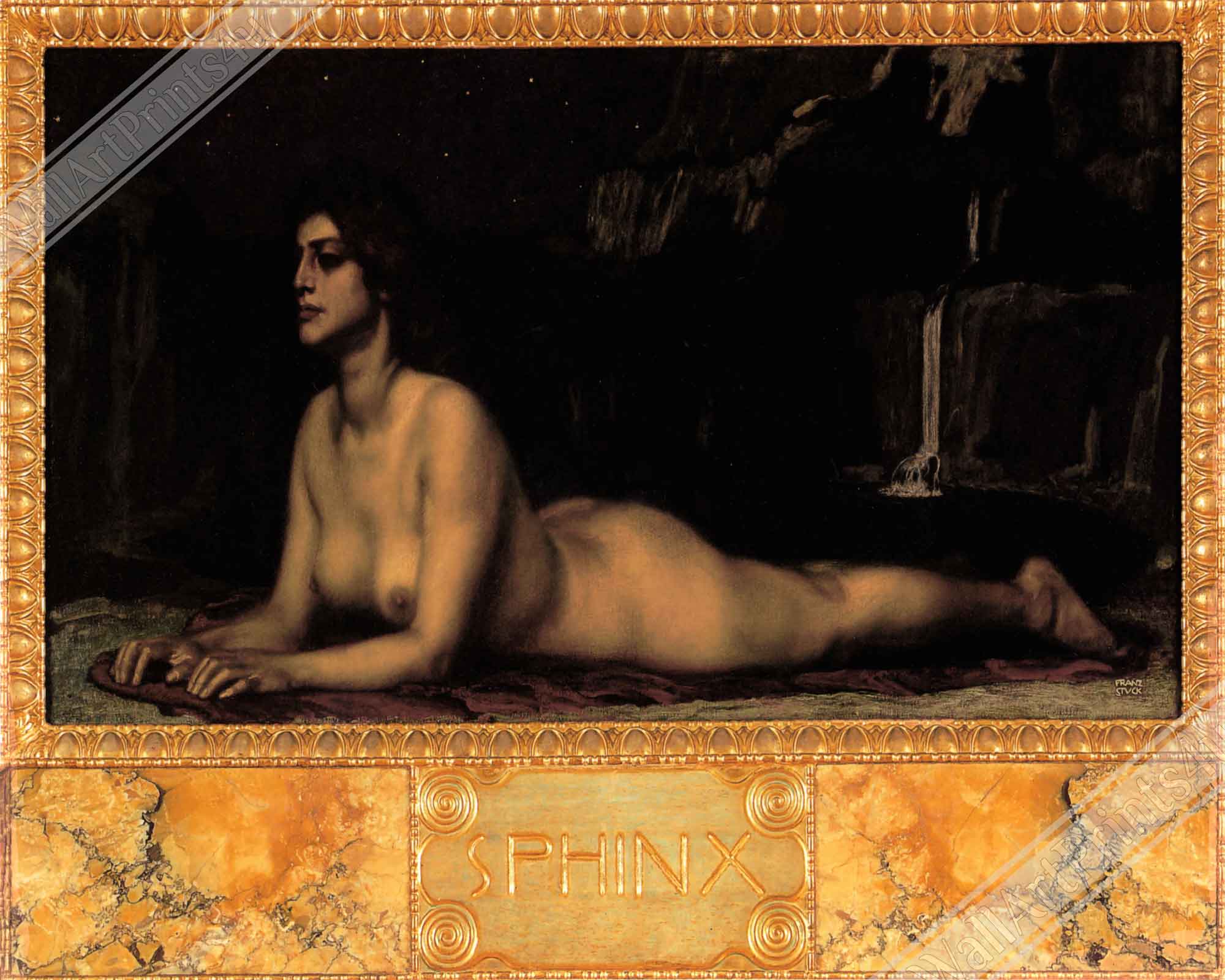 Franz Von Stuck Canvas, Sphinx 1904 Franz Von Stuck Canvas Print - WallArtPrints4U