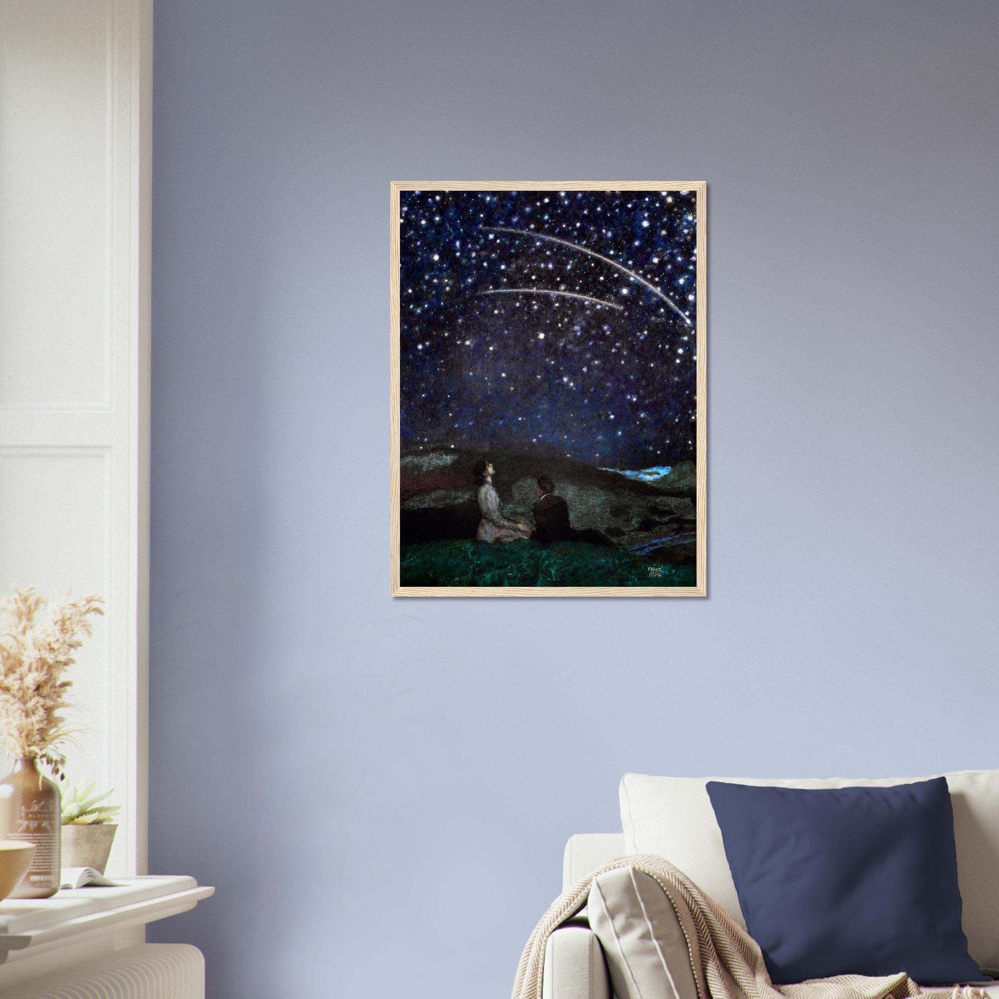 Franz Von Stuck Framed Print, Sternschnuppen (Shooting Stars) 1892 Von Stuck Framed UK EU USA Domestic Shipping - WallArtPrints4U