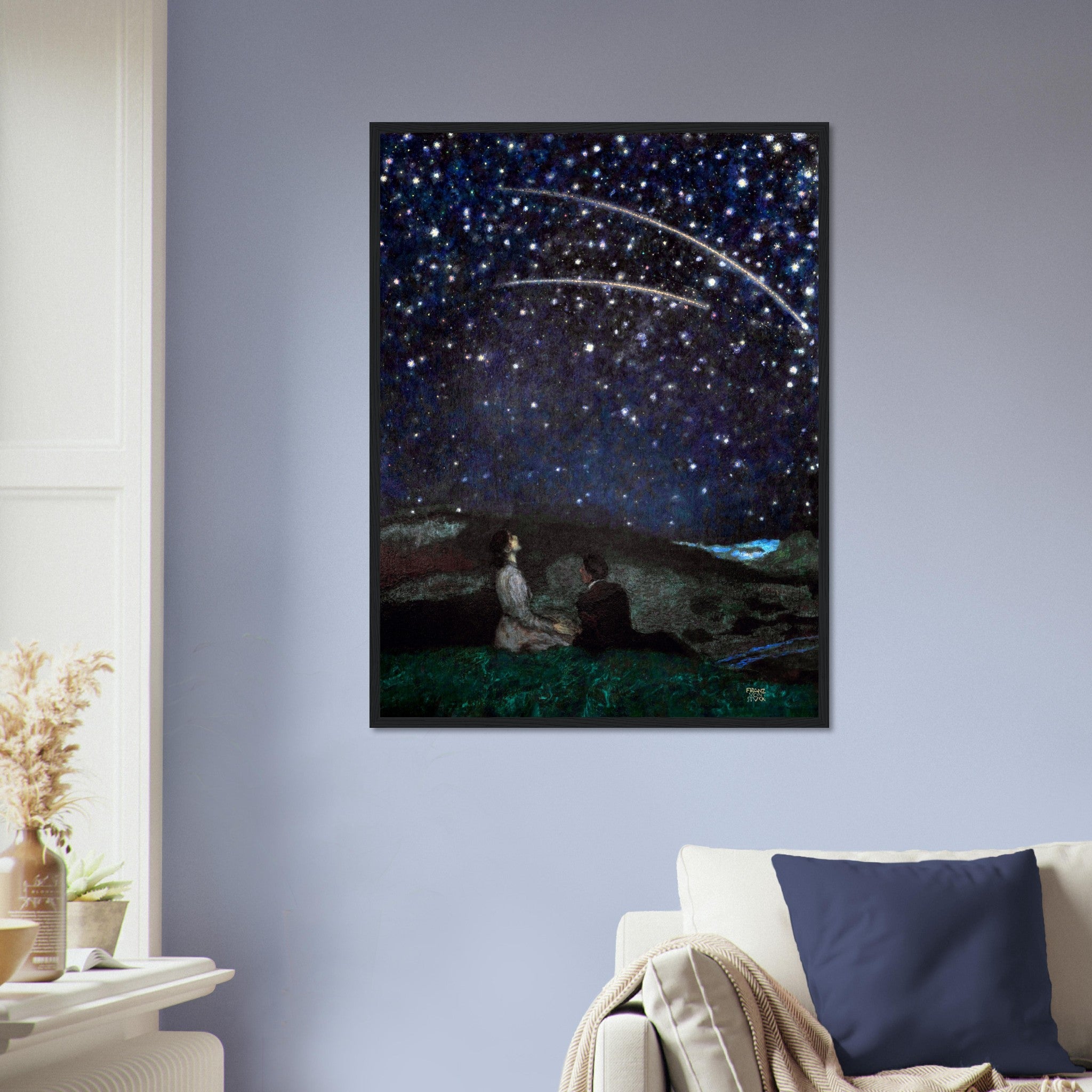 Franz Von Stuck Framed Print, Sternschnuppen (Shooting Stars) 1892 Von Stuck Framed UK EU USA Domestic Shipping - WallArtPrints4U