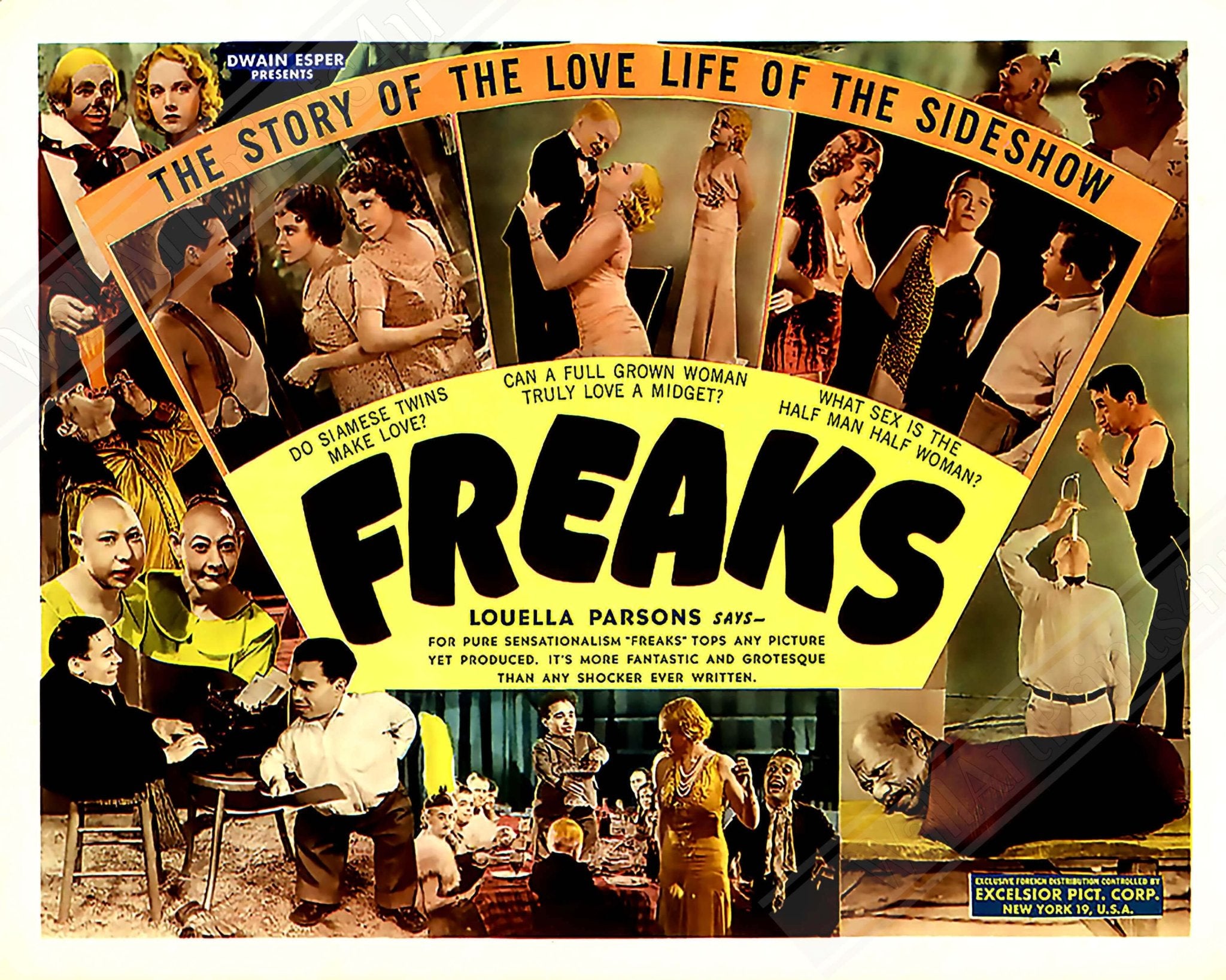 Freaks Movie Canvas, Vintage Movie Canvas 1932 Canvas Film Art - Tod Browning, Wallace Ford, Leila Hyams, Olga Baclanova - WallArtPrints4U