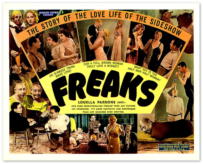 Freaks Movie Poster, Vintage Movie Poster 1932 Poster Film Art - Tod Browning, Wallace Ford, Leila Hyams, Olga Baclanova - WallArtPrints4U