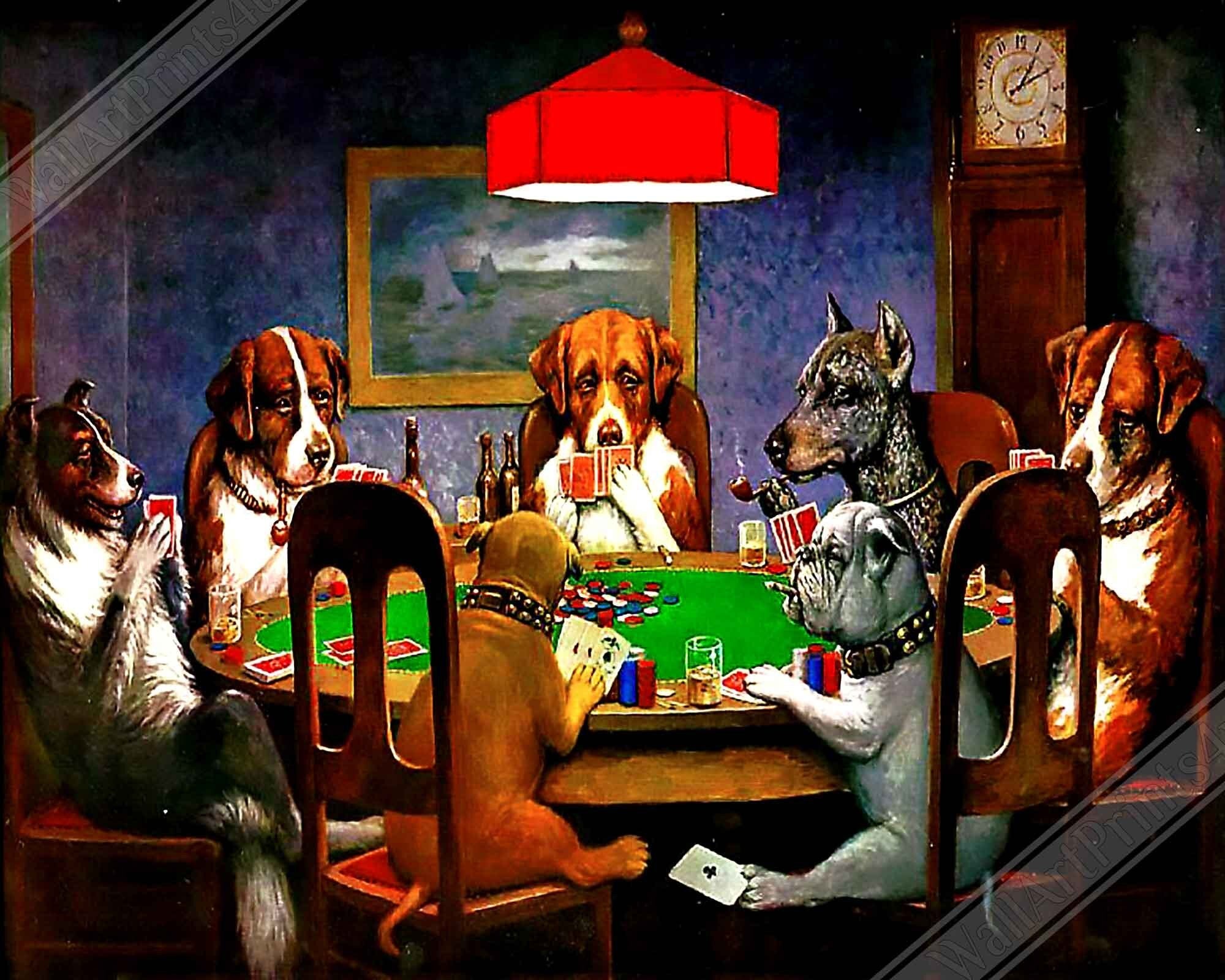 Friend In Need Poster, Dogs Playing Poker Poster - Friend In Need Print - Cassius Marcellus Coolidge - WallArtPrints4U