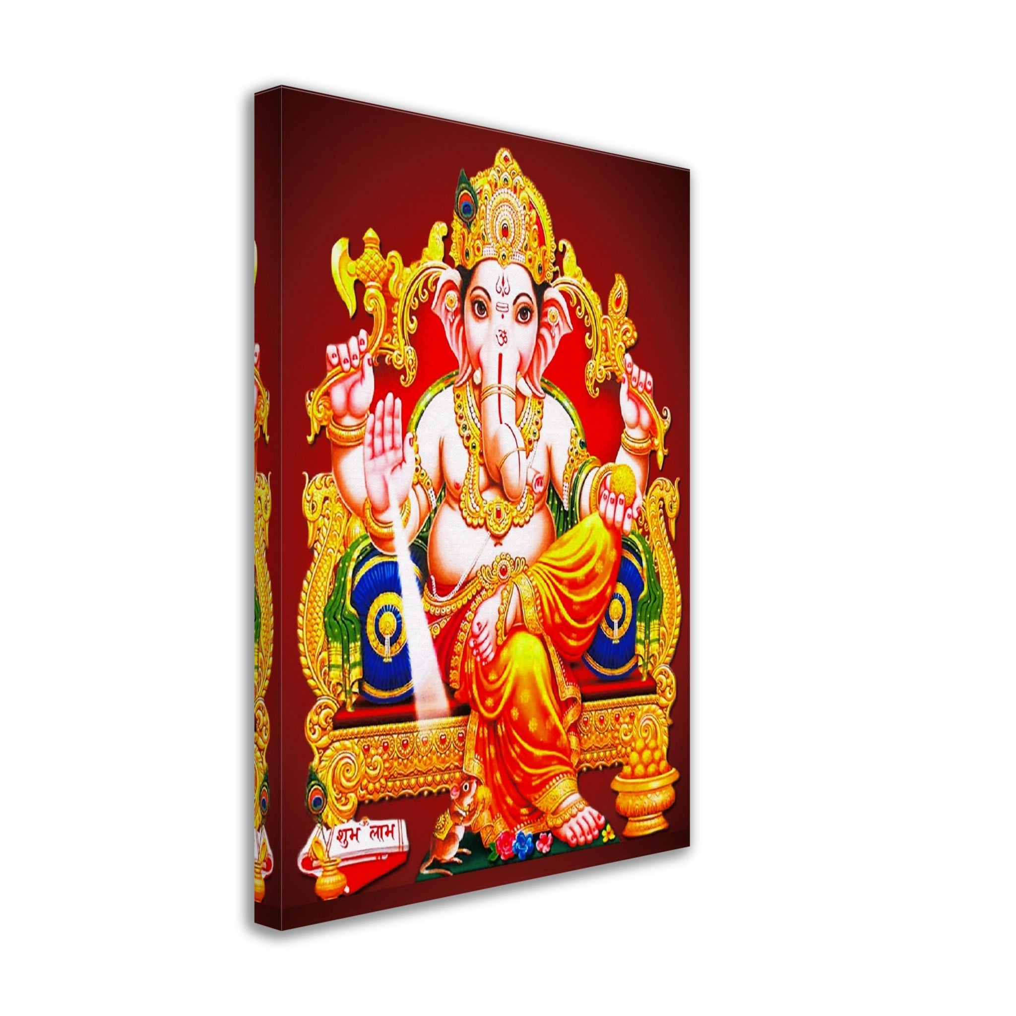 Ganesha Canvas Print, Hindu God Of Success, Wisdom - Ganesha Print - Remover Of Obstacles, Ganesha Mantra Meditation - WallArtPrints4U