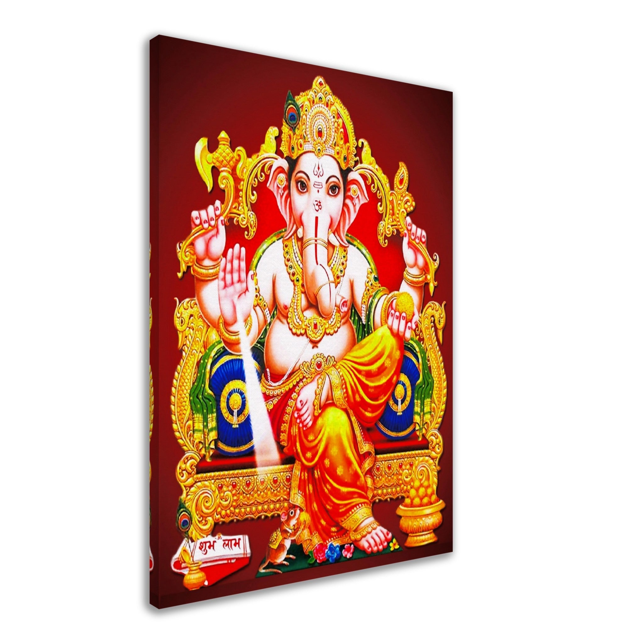 Ganesha Canvas Print, Hindu God Of Success, Wisdom - Ganesha Print - Remover Of Obstacles, Ganesha Mantra Meditation - WallArtPrints4U