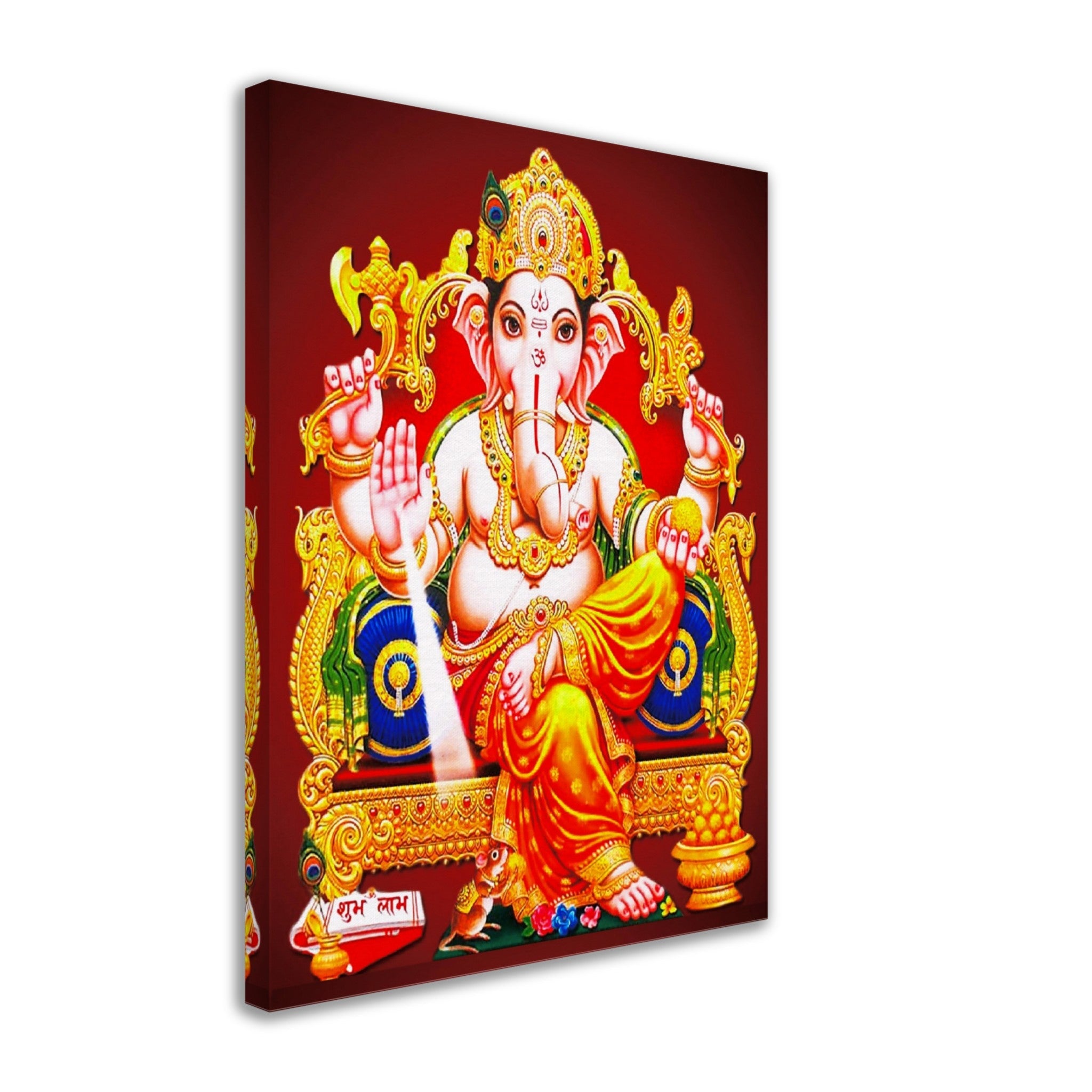 Ganesha Canvas Print, Hindu God Of Success, Wisdom - Ganesha Print - Remover Of Obstacles, Ganesha Mantra Meditation - WallArtPrints4U