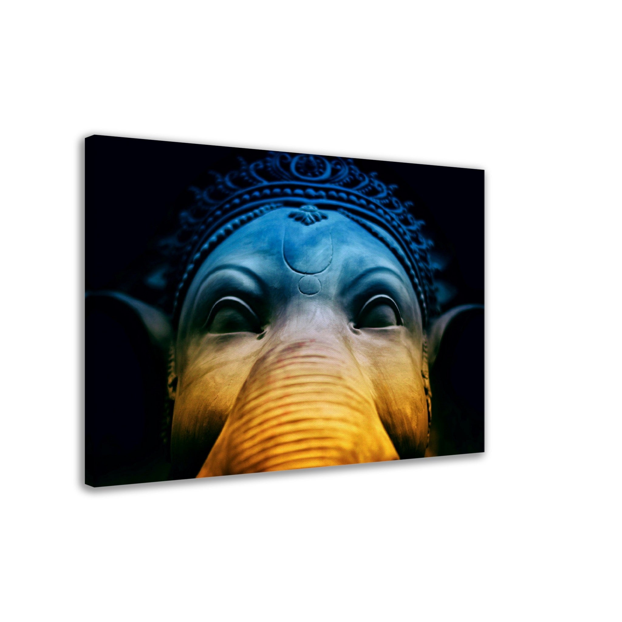 Ganesha Canvas Print, Hindu God Of Success, Wisdom, Ganesha Statue Sculpture Print, Remover Of Obstacles - WallArtPrints4U