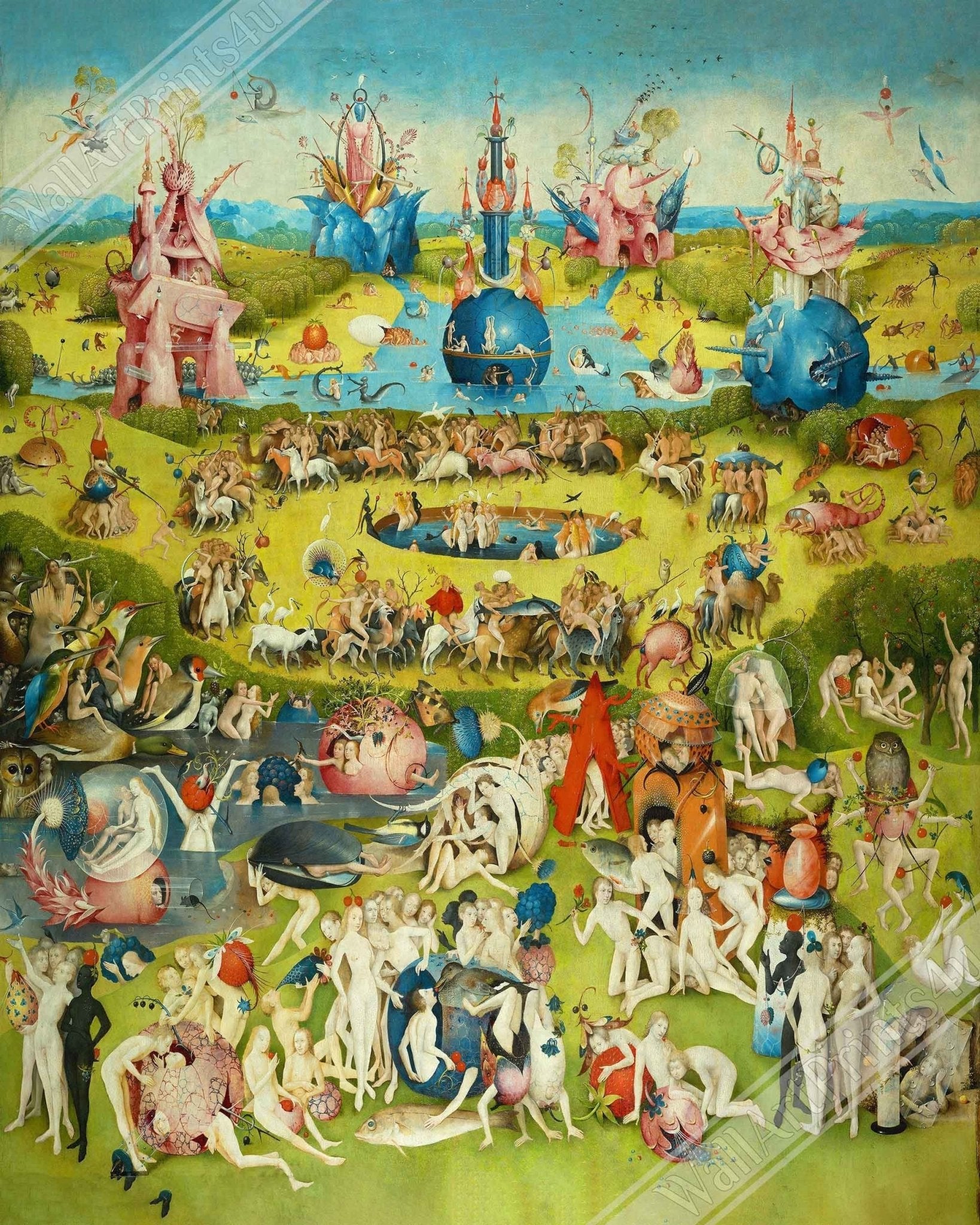 Garden Of Earthly Delights Canvas, Heironymous Borsh Canvas Late 15th Century - WallArtPrints4U