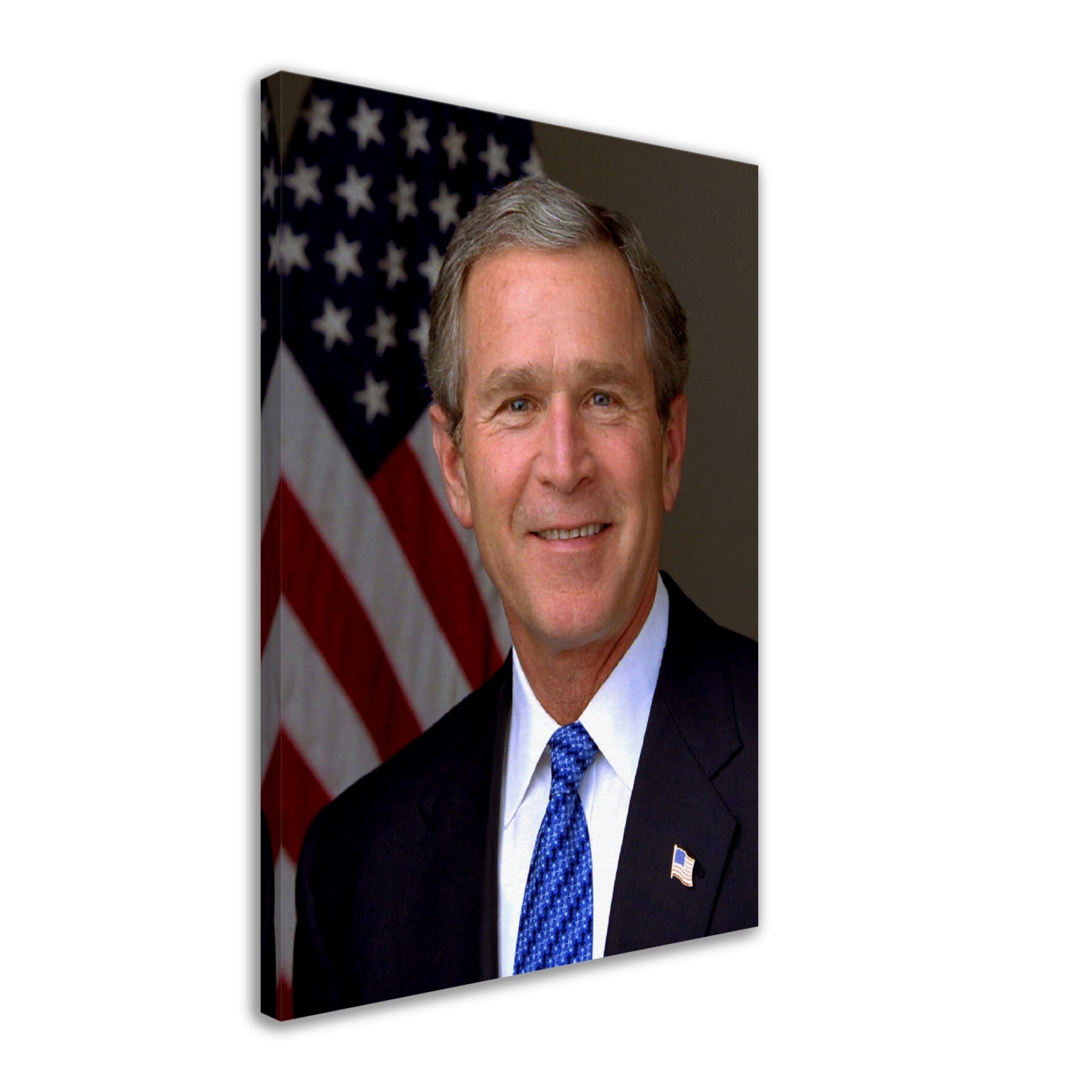 George W Bush Canvas, 43rd President Of These United States, Vintage Photo Portrait - George W Bush Canvas Print - WallArtPrints4U