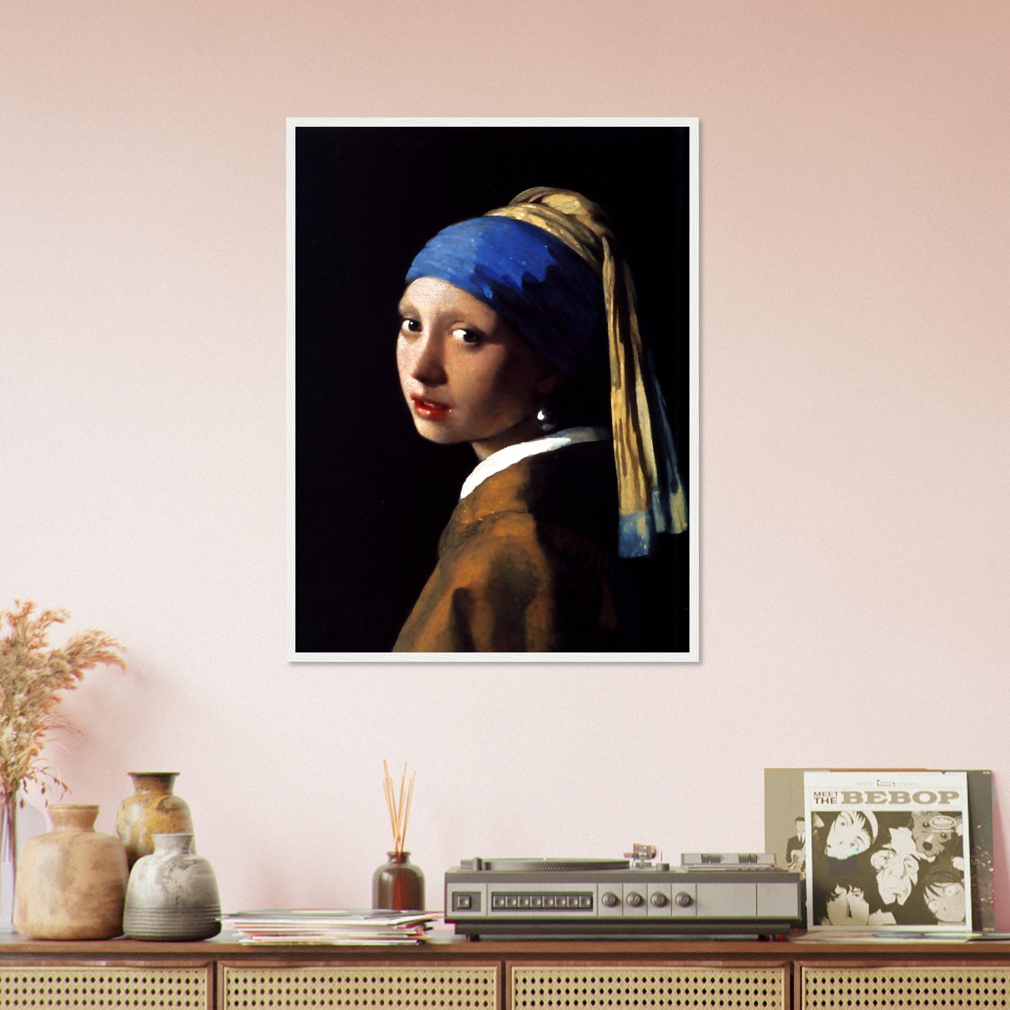 Girl With A Pearl Earring Framed Print, Johannes Vermeer Vintage Masterpiece - Girl With A Pearl Earring Framed - WallArtPrints4U