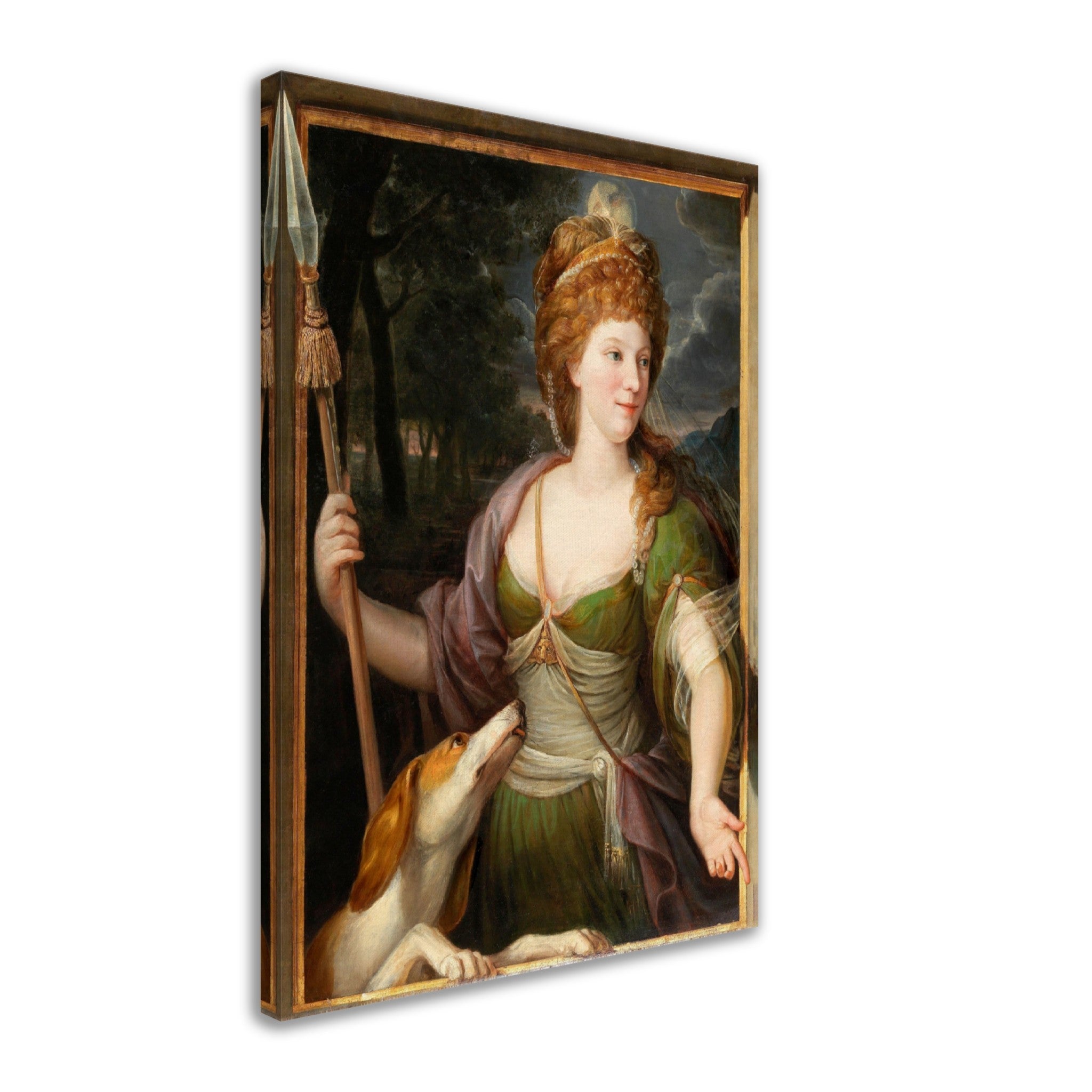 Goddess Artemis Canvas, Lady As Diana Vintage Moon Goddess Artemis Canvas Print, Goddess Of The Moon And Hunt - WallArtPrints4U