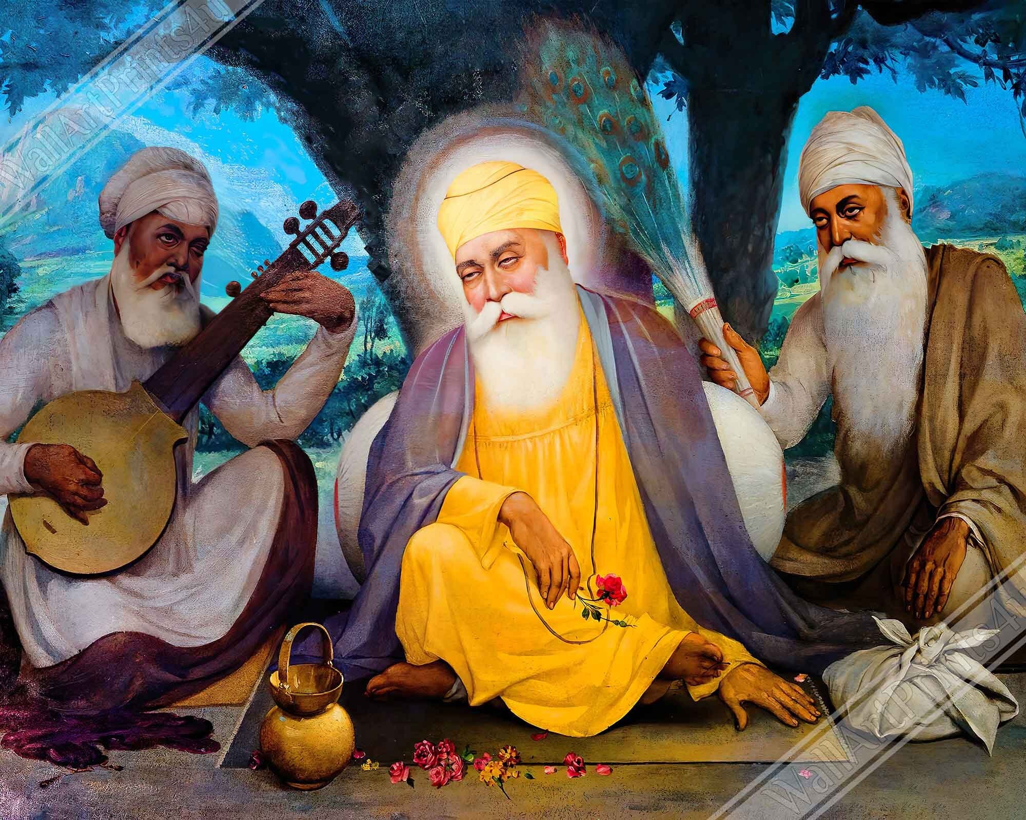 Guru Nanak Canvas, Baba Nanak Founder Of Sikhism - Guru Nanak Canvas Print - WallArtPrints4U