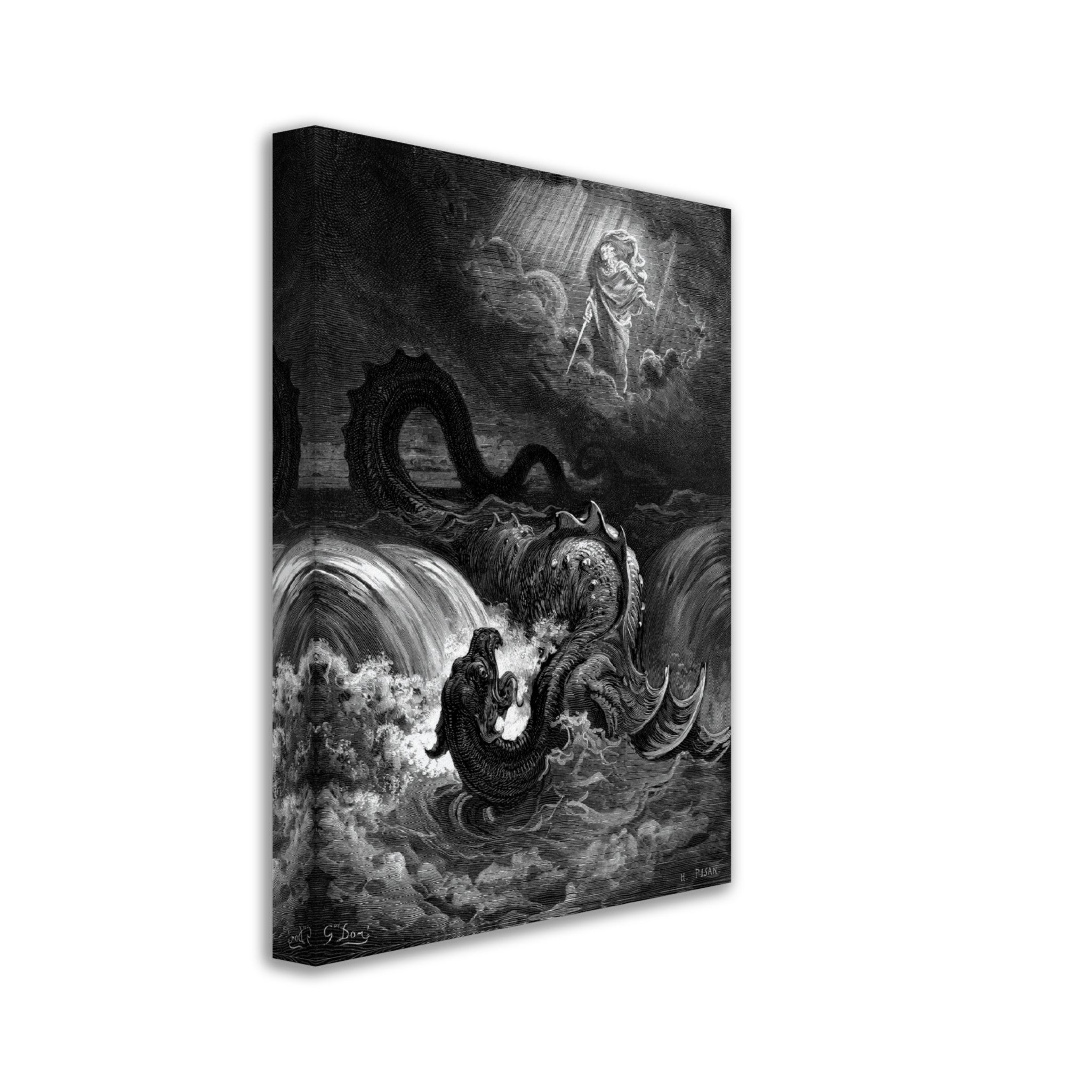 Gustave Dore Canvas - Destruction Of Leviathan Canvas - Halloween Gothic Canvas Print - WallArtPrints4U