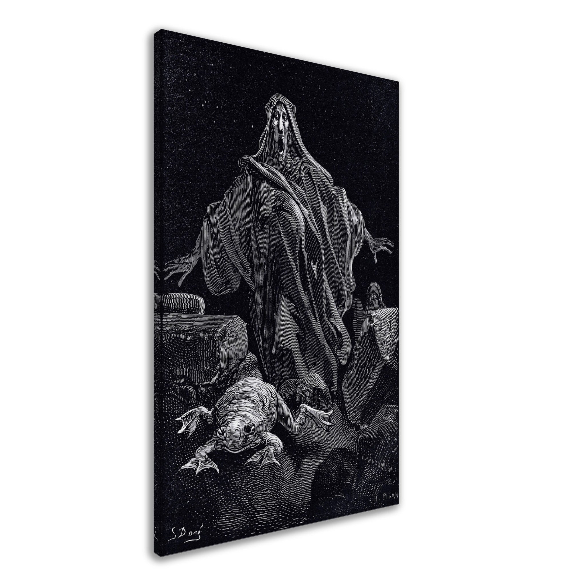 Gustave Dore Canvas, The Shriek Of Timidity Canvas Print, From The Legend Of Croquemitaine 1832 - WallArtPrints4U