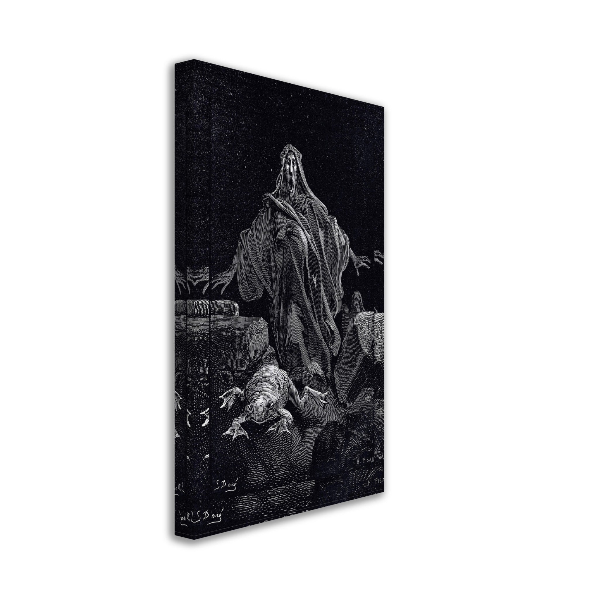 Gustave Dore Canvas, The Shriek Of Timidity Canvas Print, From The Legend Of Croquemitaine 1832 - WallArtPrints4U