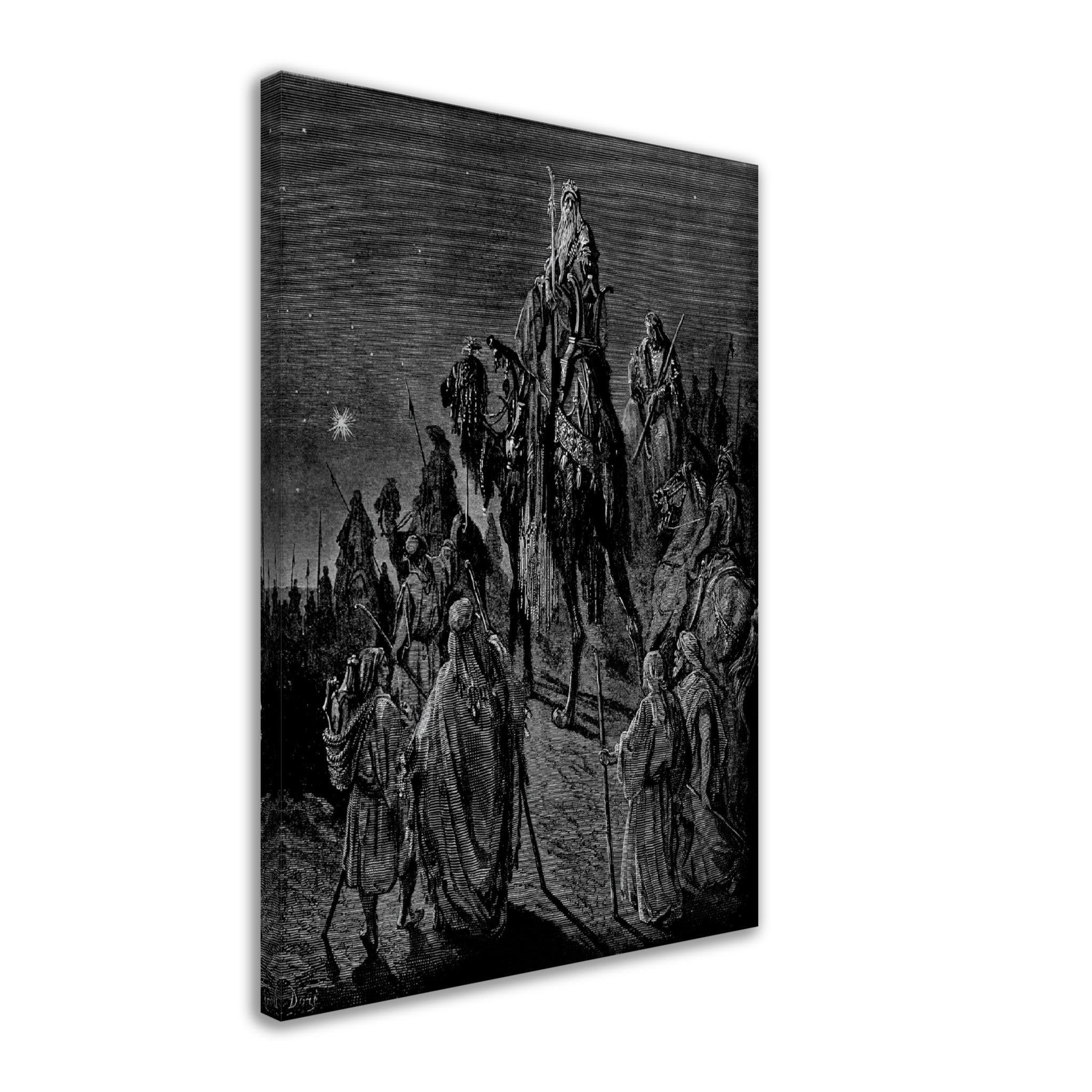 Gustave Dore Canvas, The Three Kings Canvas Print, From La Grand Bible De Tours 1843 - WallArtPrints4U