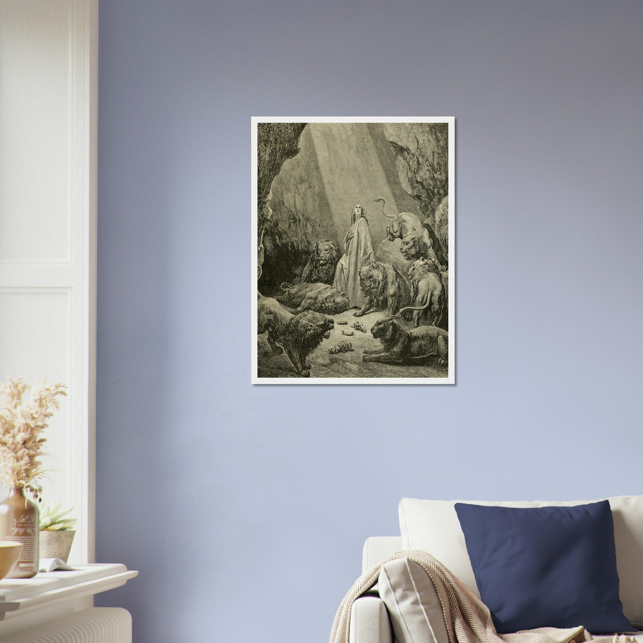 Gustave Dore Framed - Daniel In The Lions Den Framed Print, From La Grand Bible De Tours 1843 UK, EU, USA, AUS Domestic Shipping - WallArtPrints4U