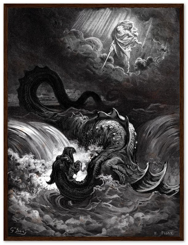 Gustave Dore Framed - Destruction Of Leviathan Framed - Halloween Gothic Framed Print UK, EU, USA, AUS Domestic Shipping - WallArtPrints4U