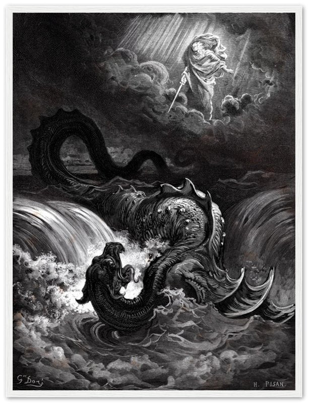 Gustave Dore Framed - Destruction Of Leviathan Framed - Halloween Gothic Framed Print UK, EU, USA, AUS Domestic Shipping - WallArtPrints4U