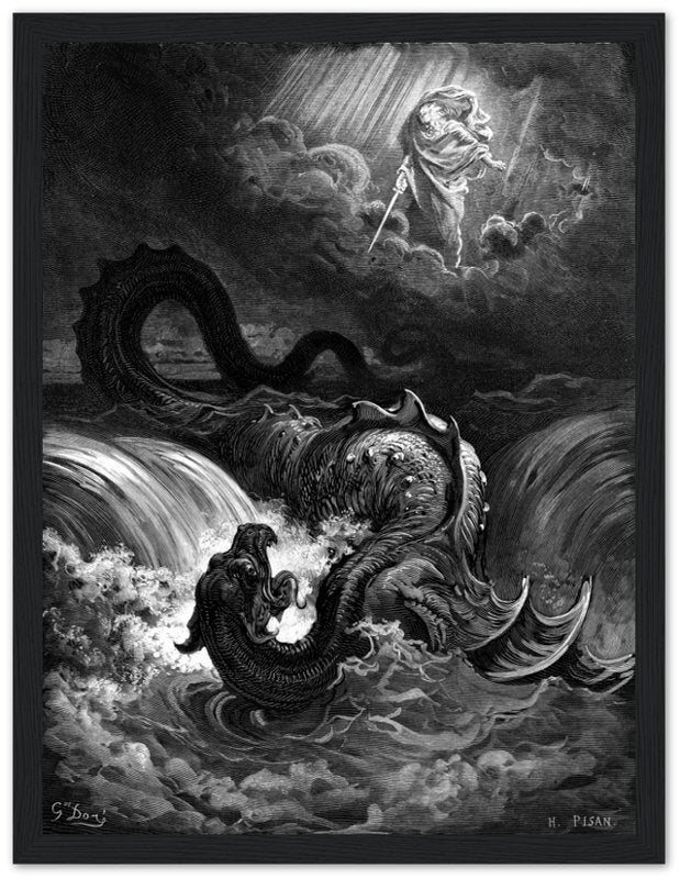 Gustave Dore Framed - Destruction Of Leviathan Framed - Halloween Gothic Framed Print UK, EU, USA, AUS Domestic Shipping - WallArtPrints4U