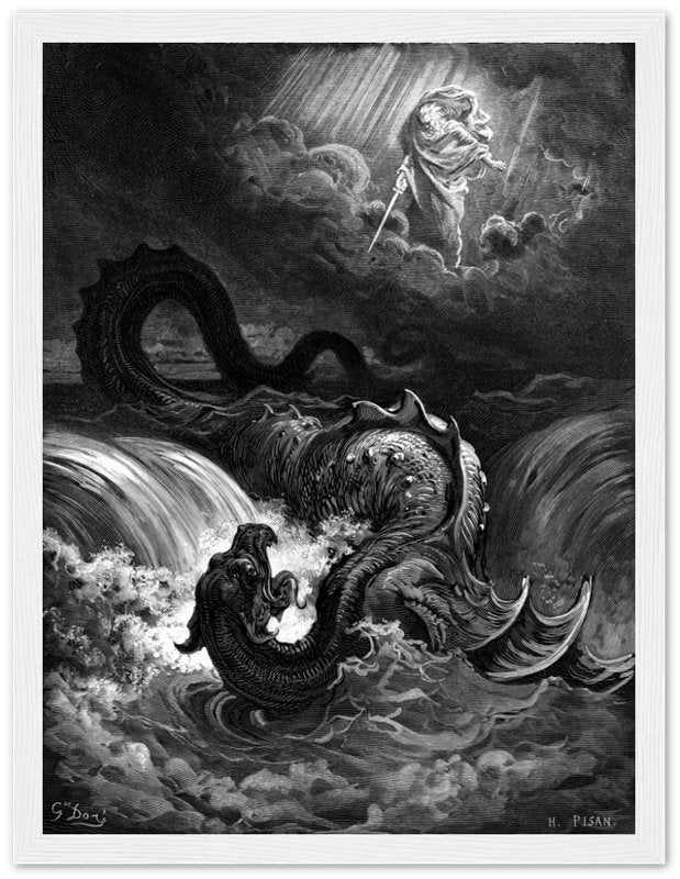 Gustave Dore Framed - Destruction Of Leviathan Framed - Halloween Gothic Framed Print UK, EU, USA, AUS Domestic Shipping - WallArtPrints4U